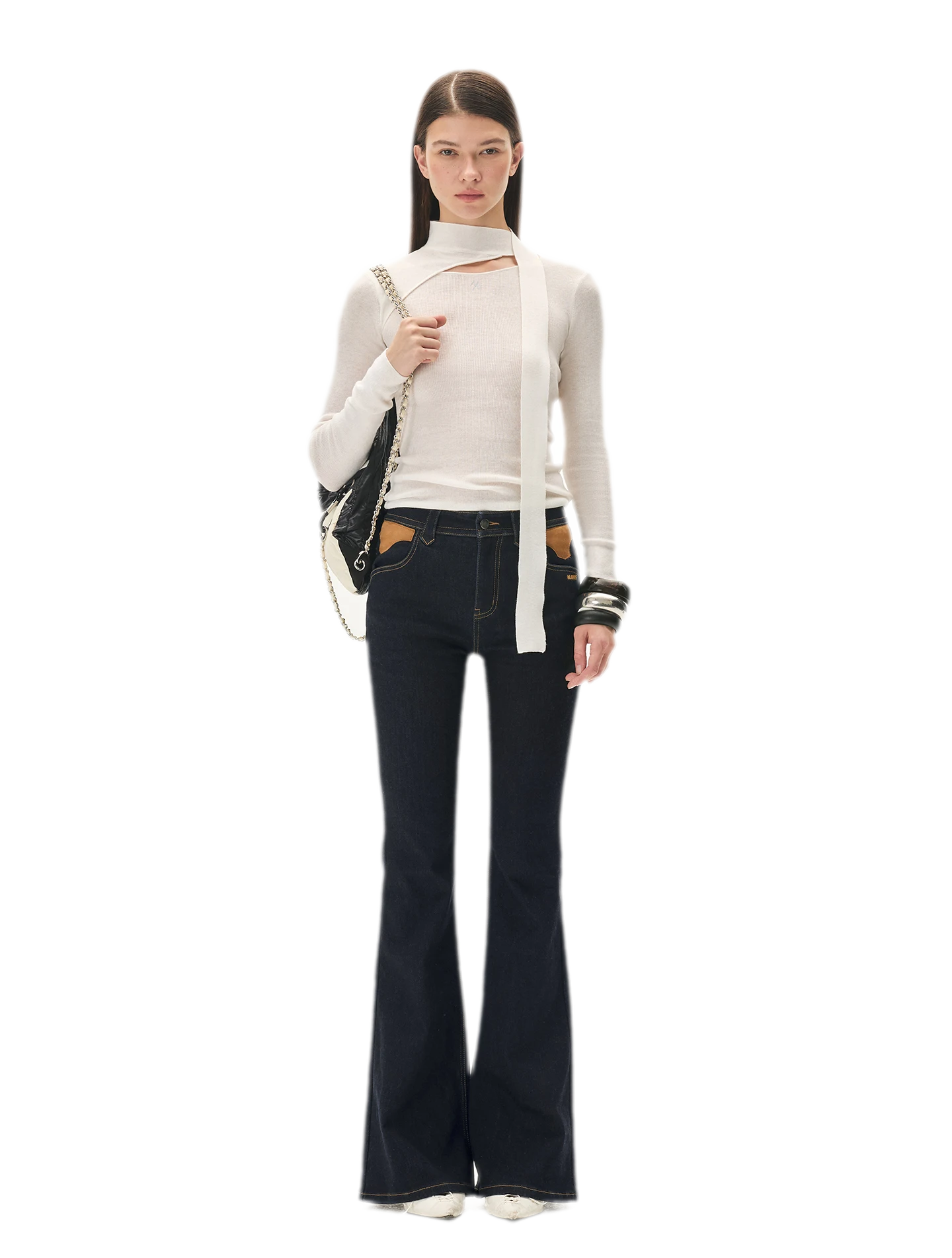 Cashmere Asymmetric Cutout Knit Top