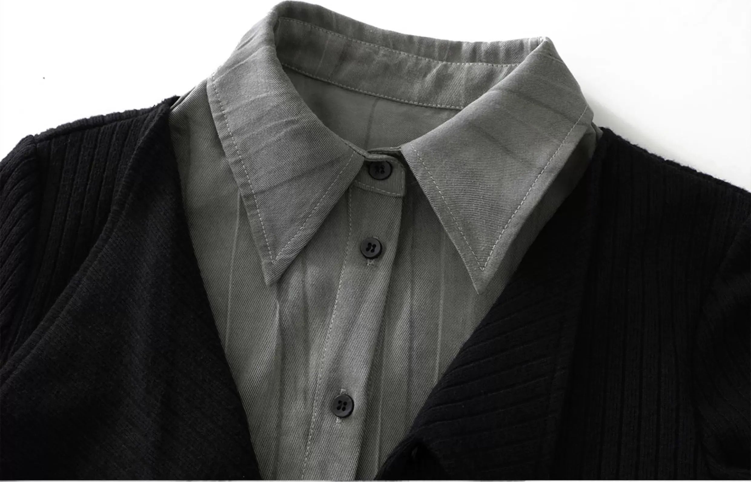 Faux Layered Patchwork Shirt