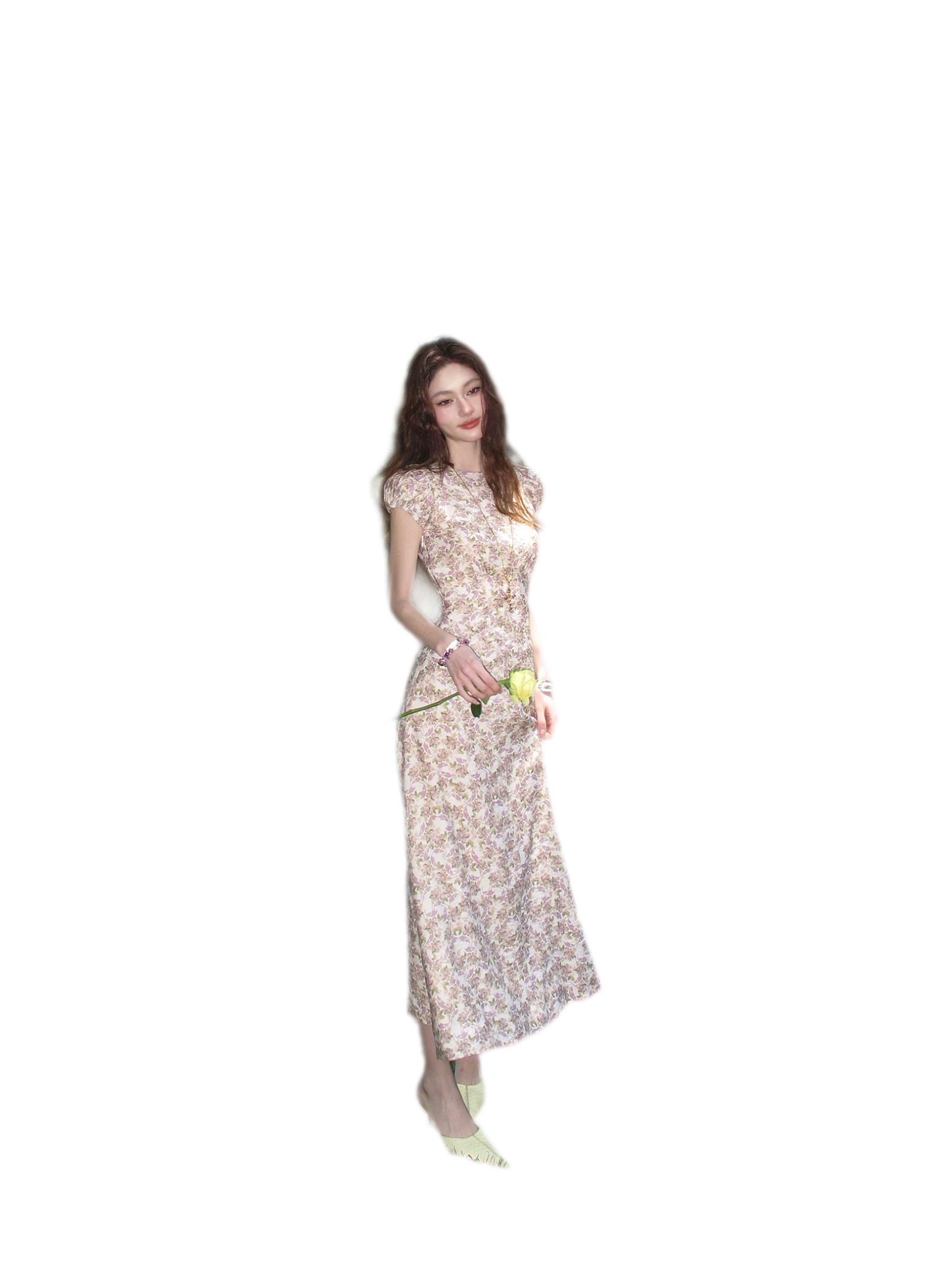 Misty Lilac Cotton Maxi Dress