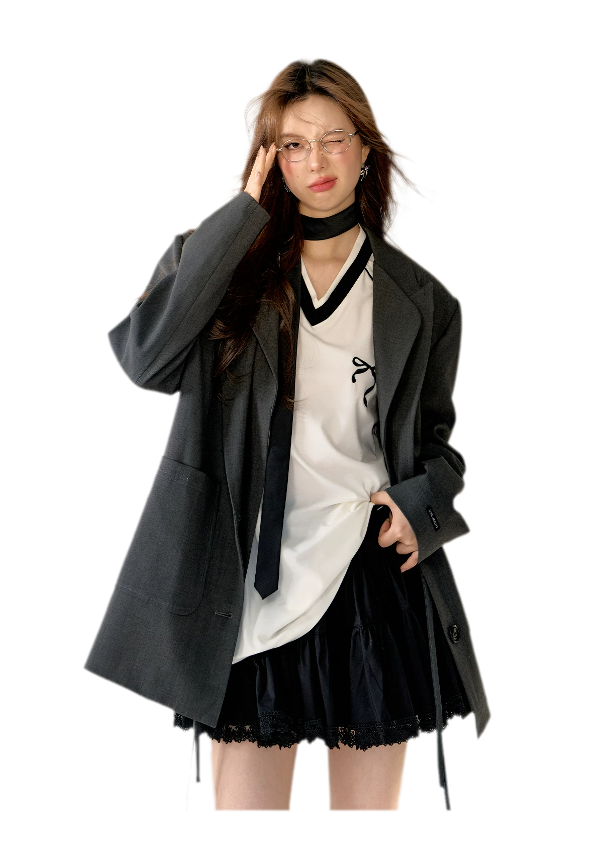 Blokette Jersey V-Neck Set