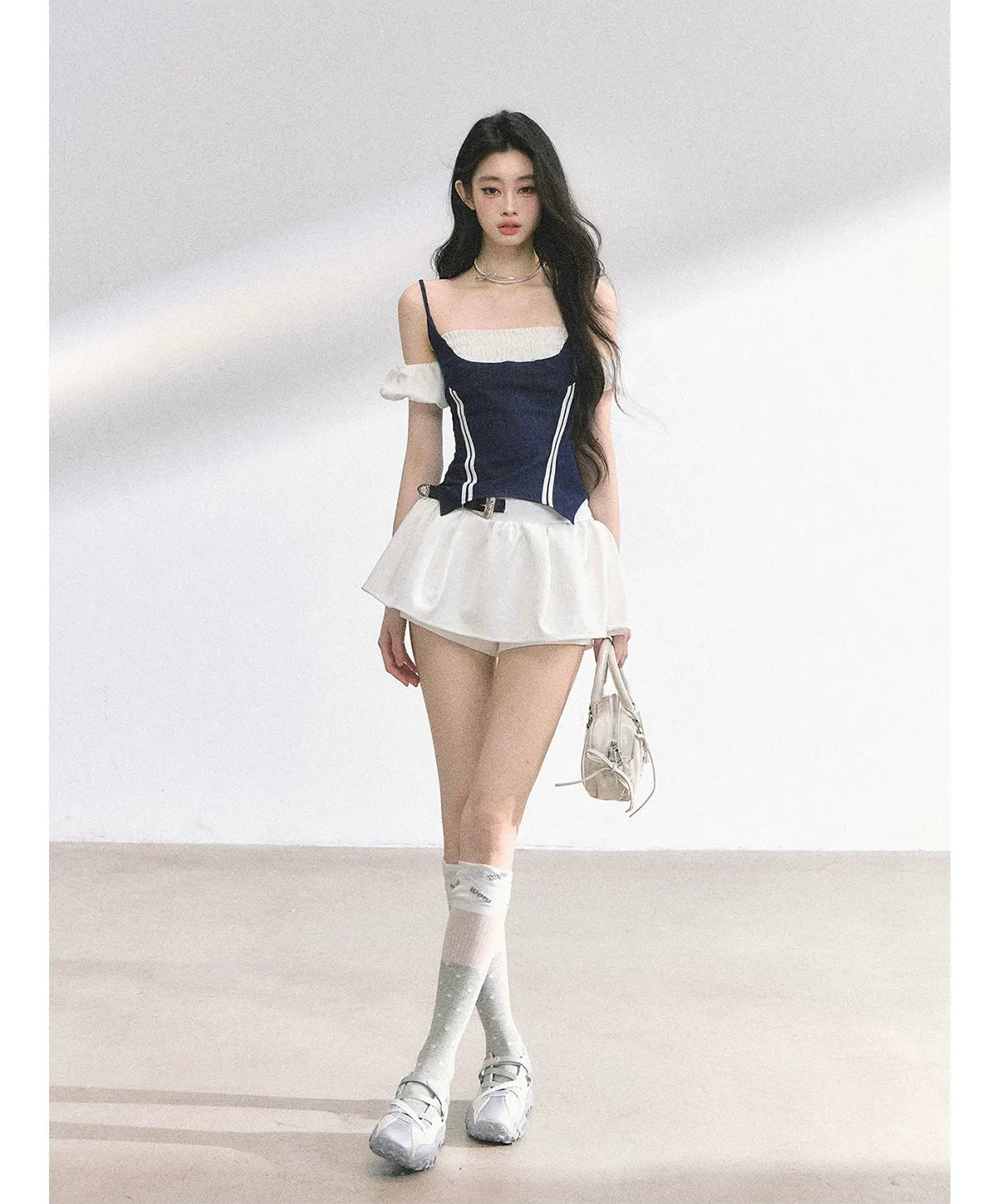Corset Waist Puff Top