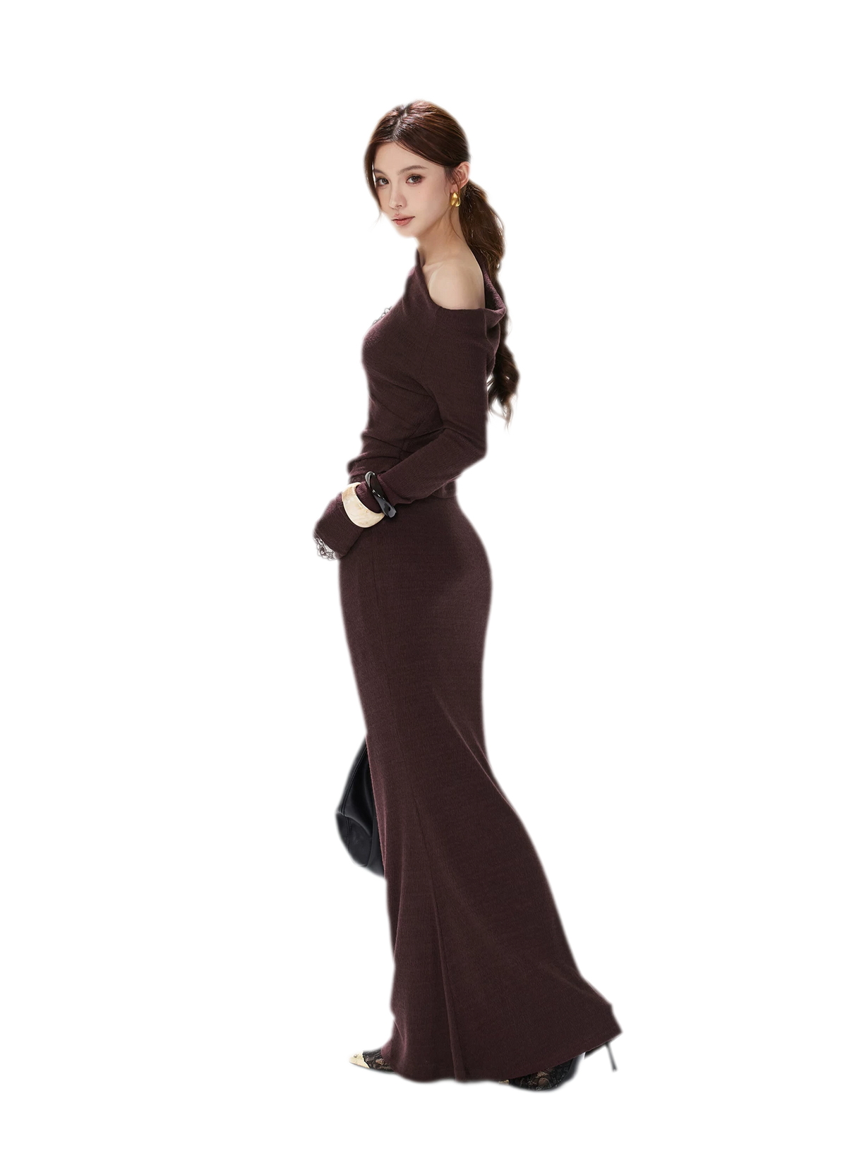 Lace Draped Two-Piece Set