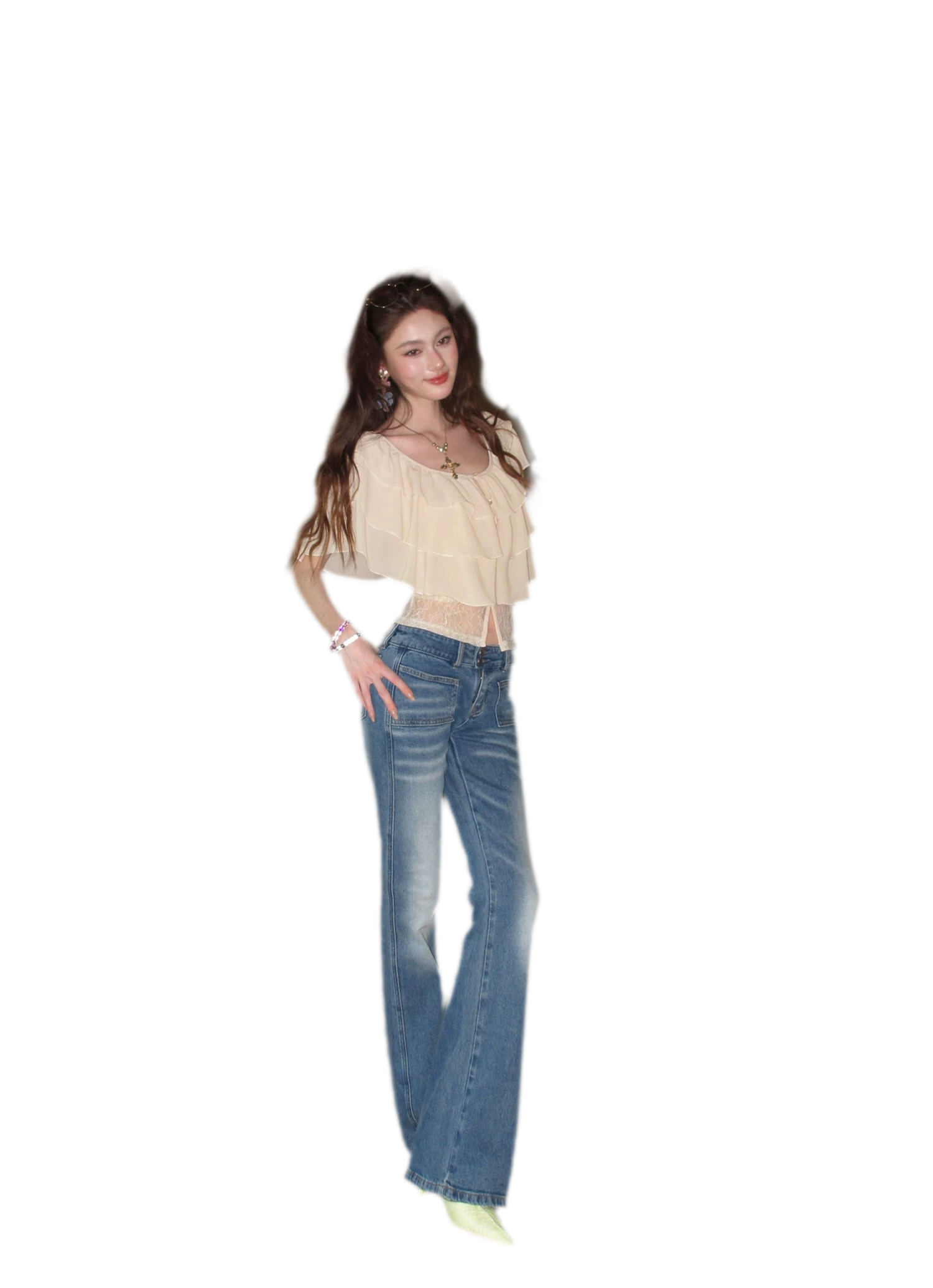 Low Rise Flare Jeans