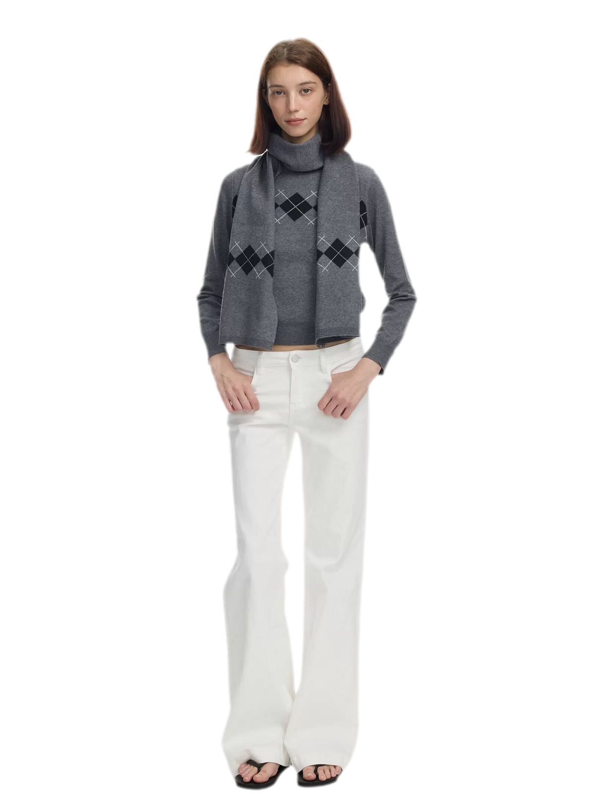 Argyle Waist-Shaped Sweater Set