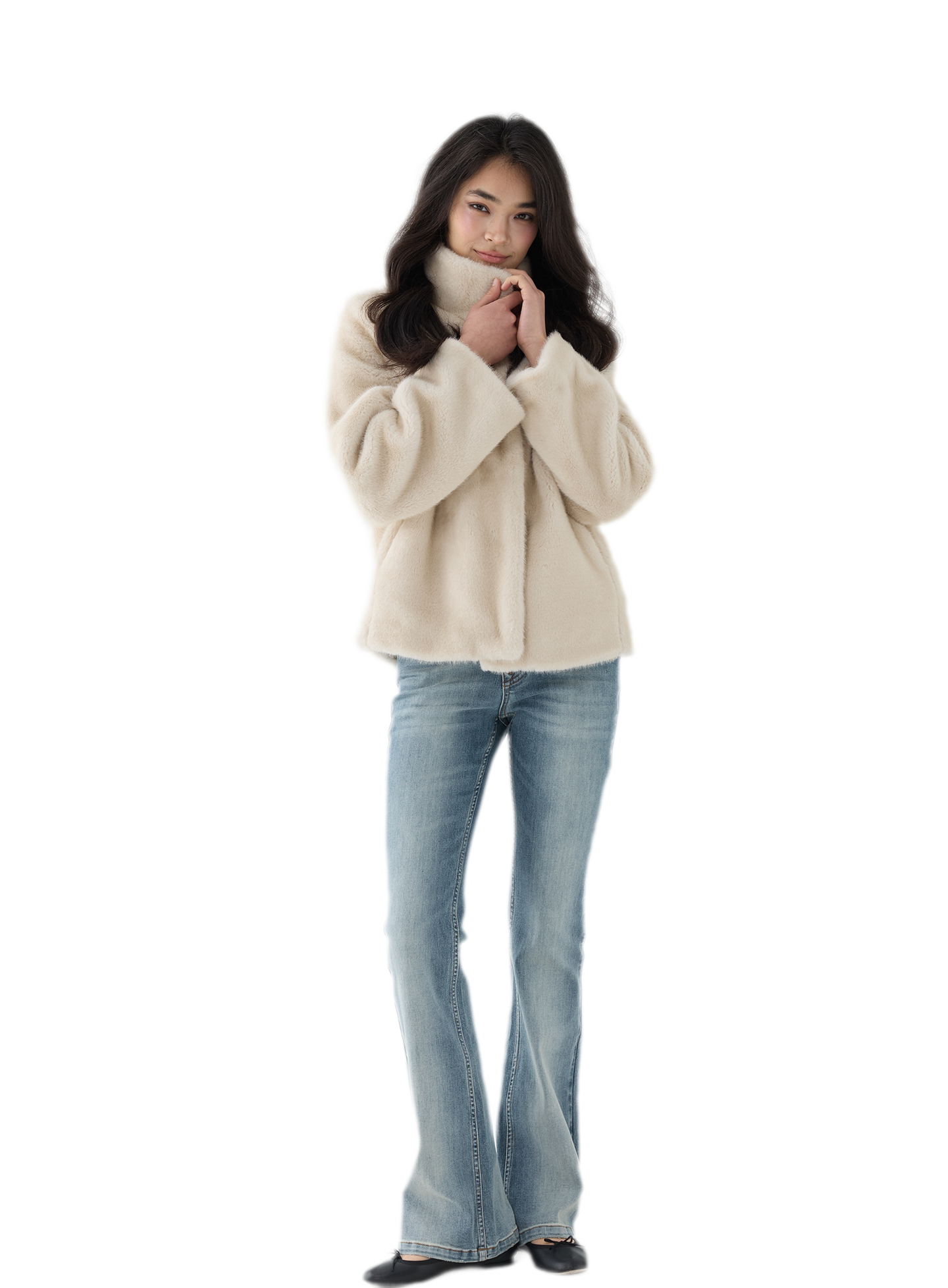 Eco-Friendly Cropped Faux Fur Jacket