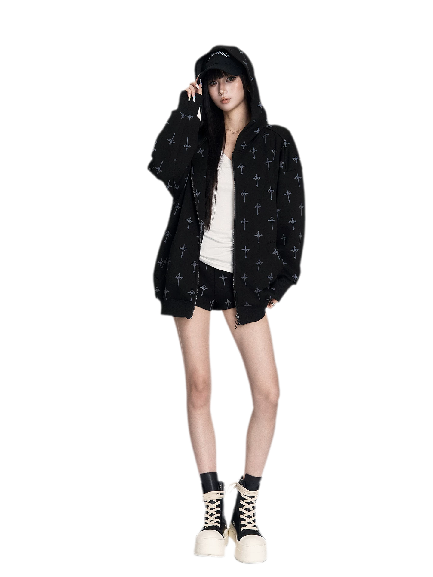 Printed Hooded Trackwear Set