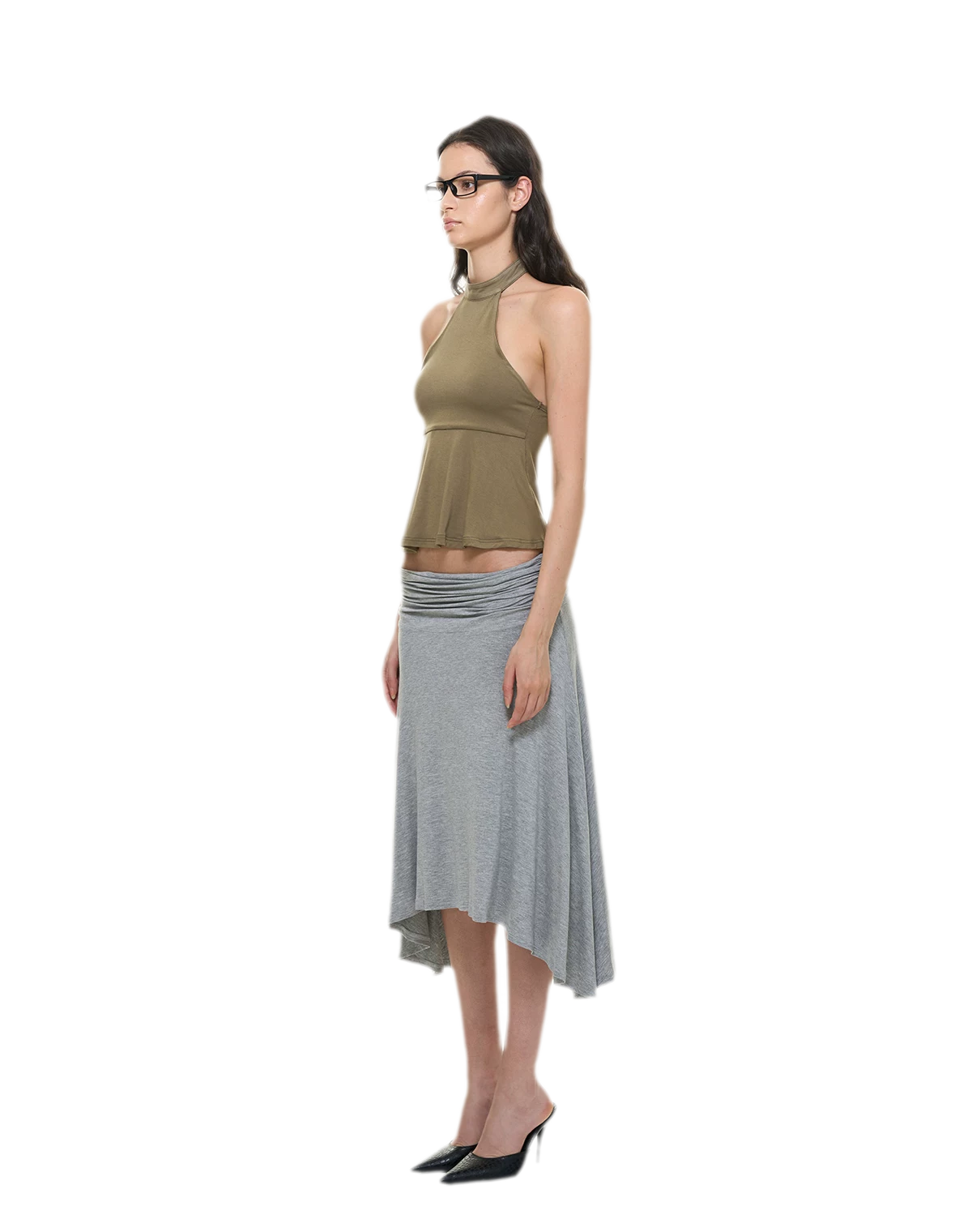 Modal Peplum Halter Top