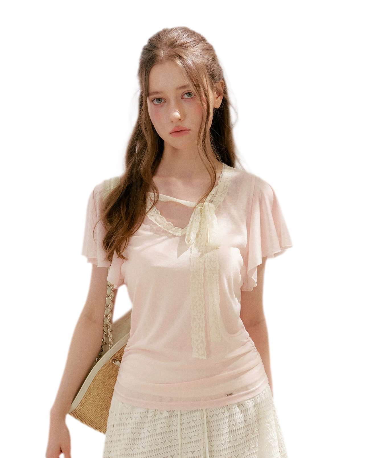 Snowflake Tencel Linen Lace T-shirt