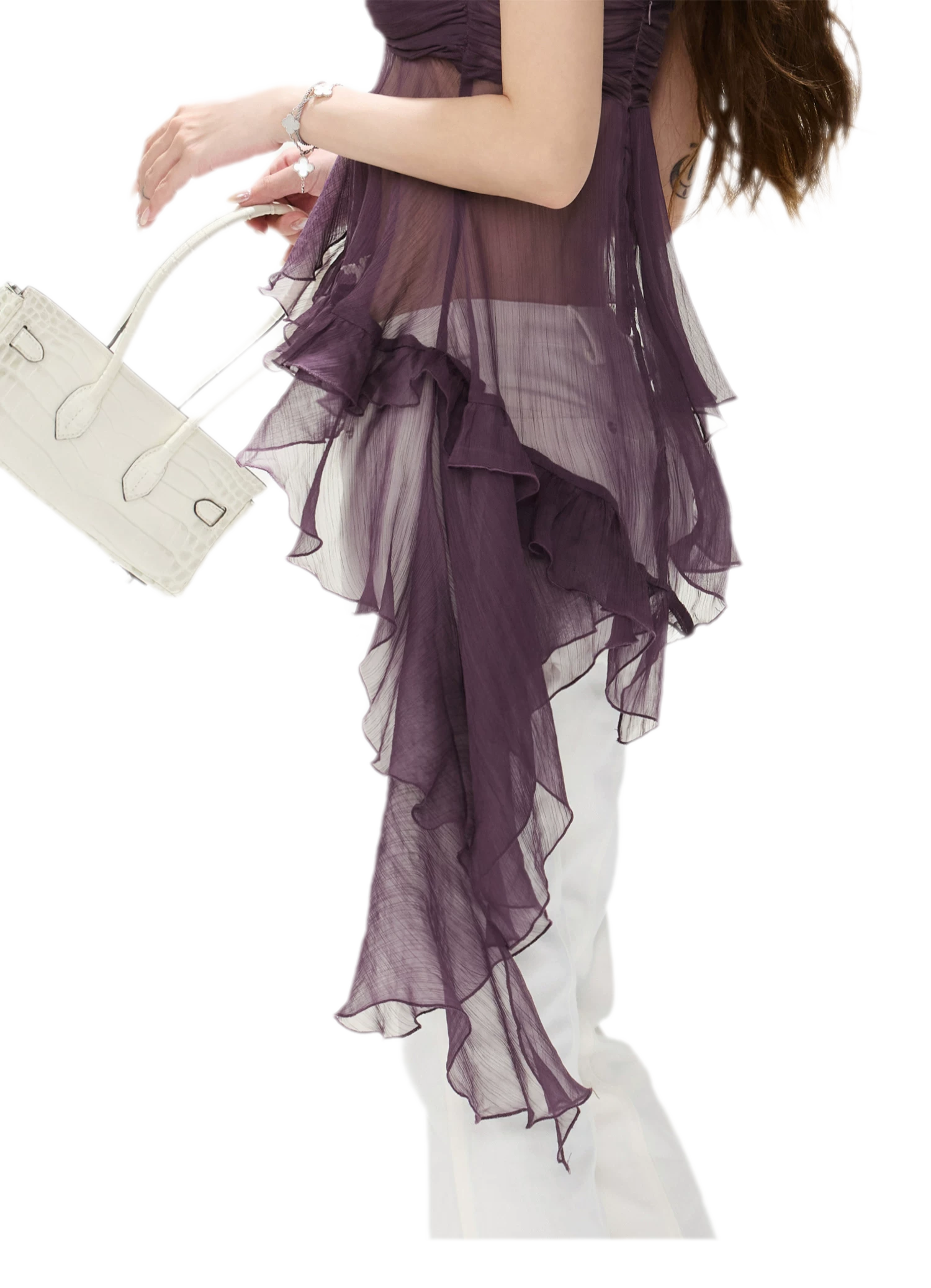CYNR Misty Chiffon Ruffle Cami – view 13