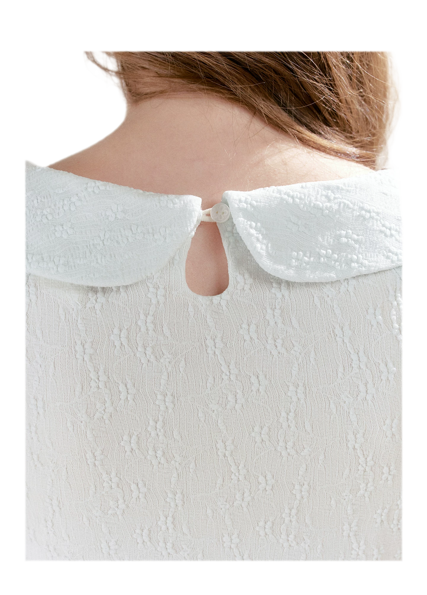 Textured Floral Peter Pan T-Shirt