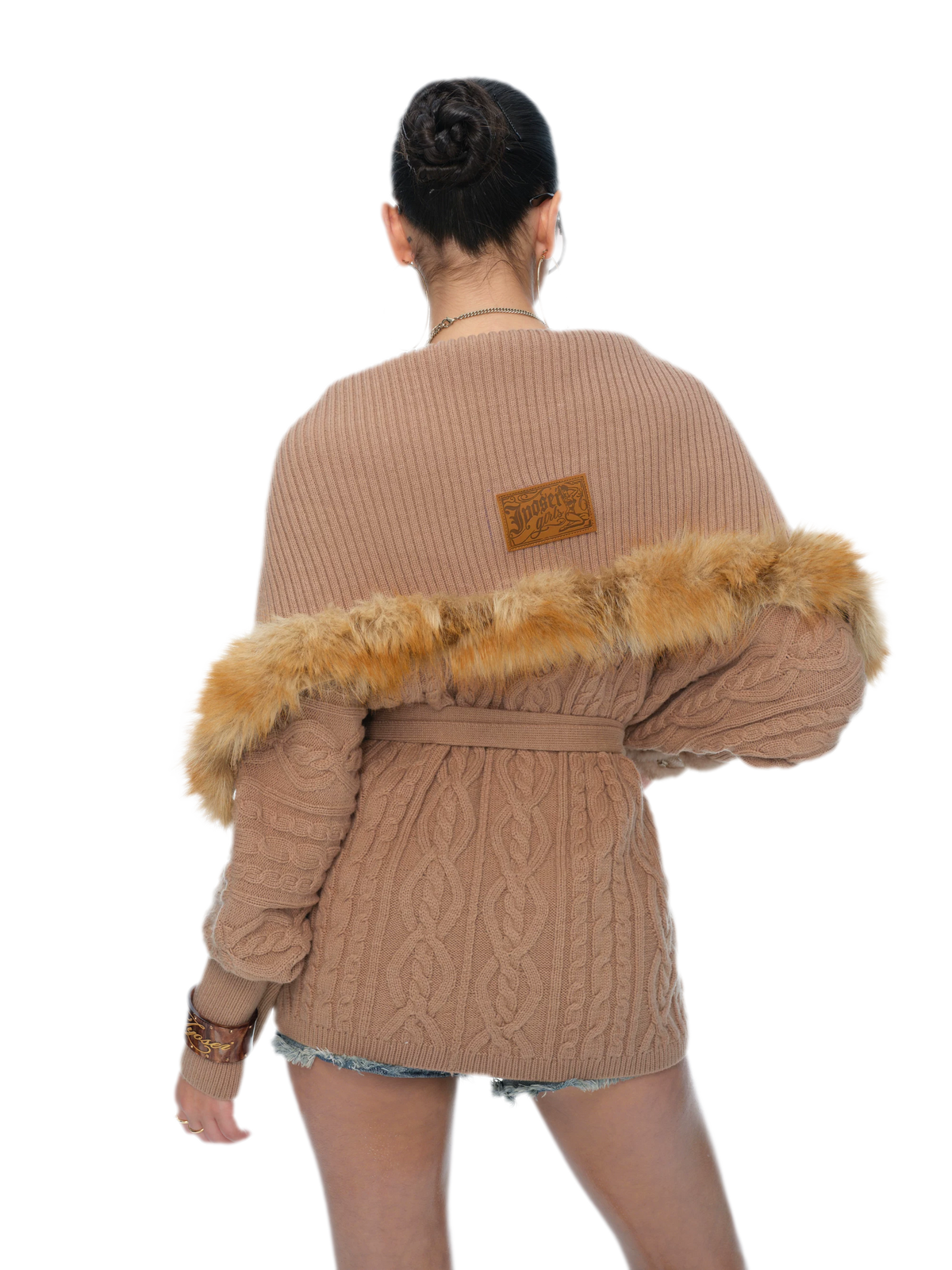 Cardigan chauve-souris en maille torsadée de mérinos