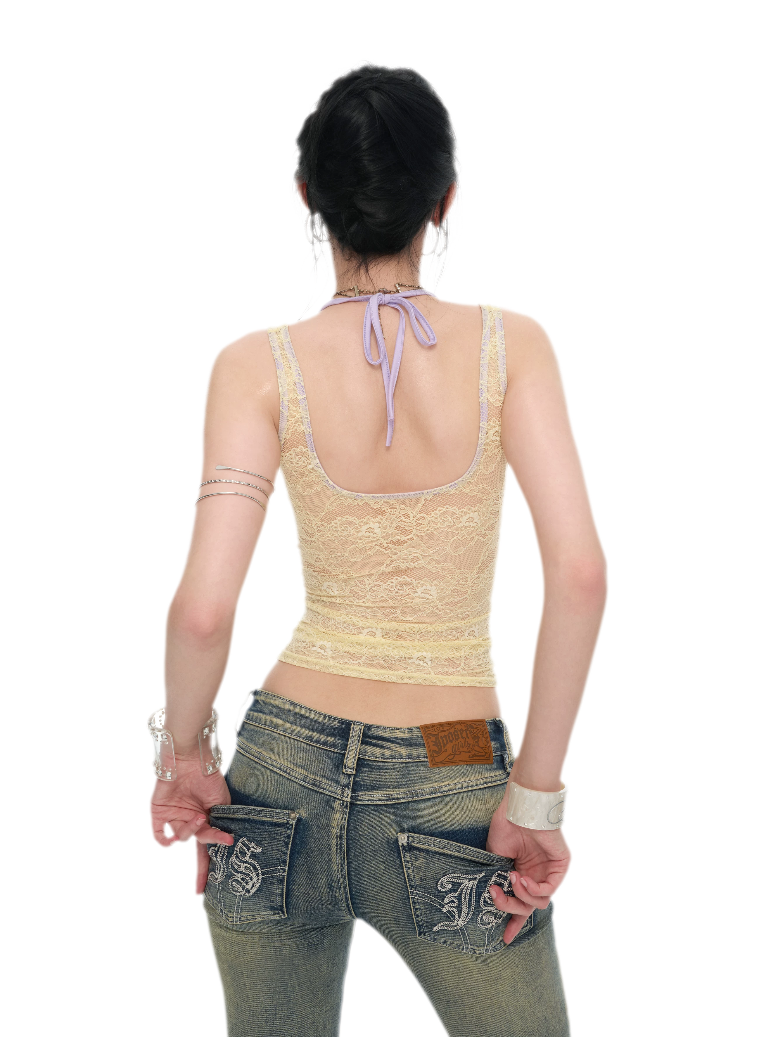 Y2K Lace Halter Camisole
