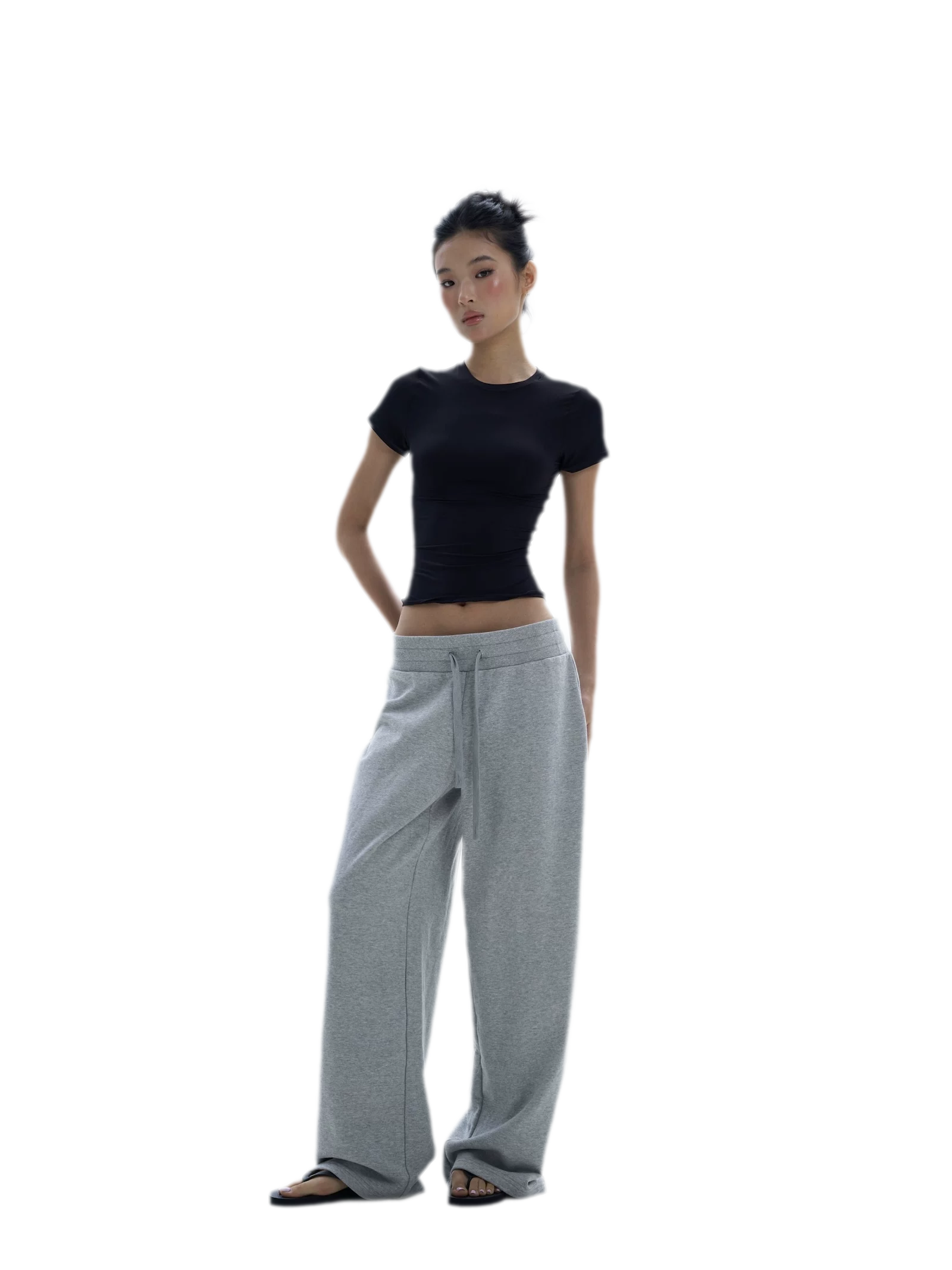 Wide-Leg Drawstring Sweatpants