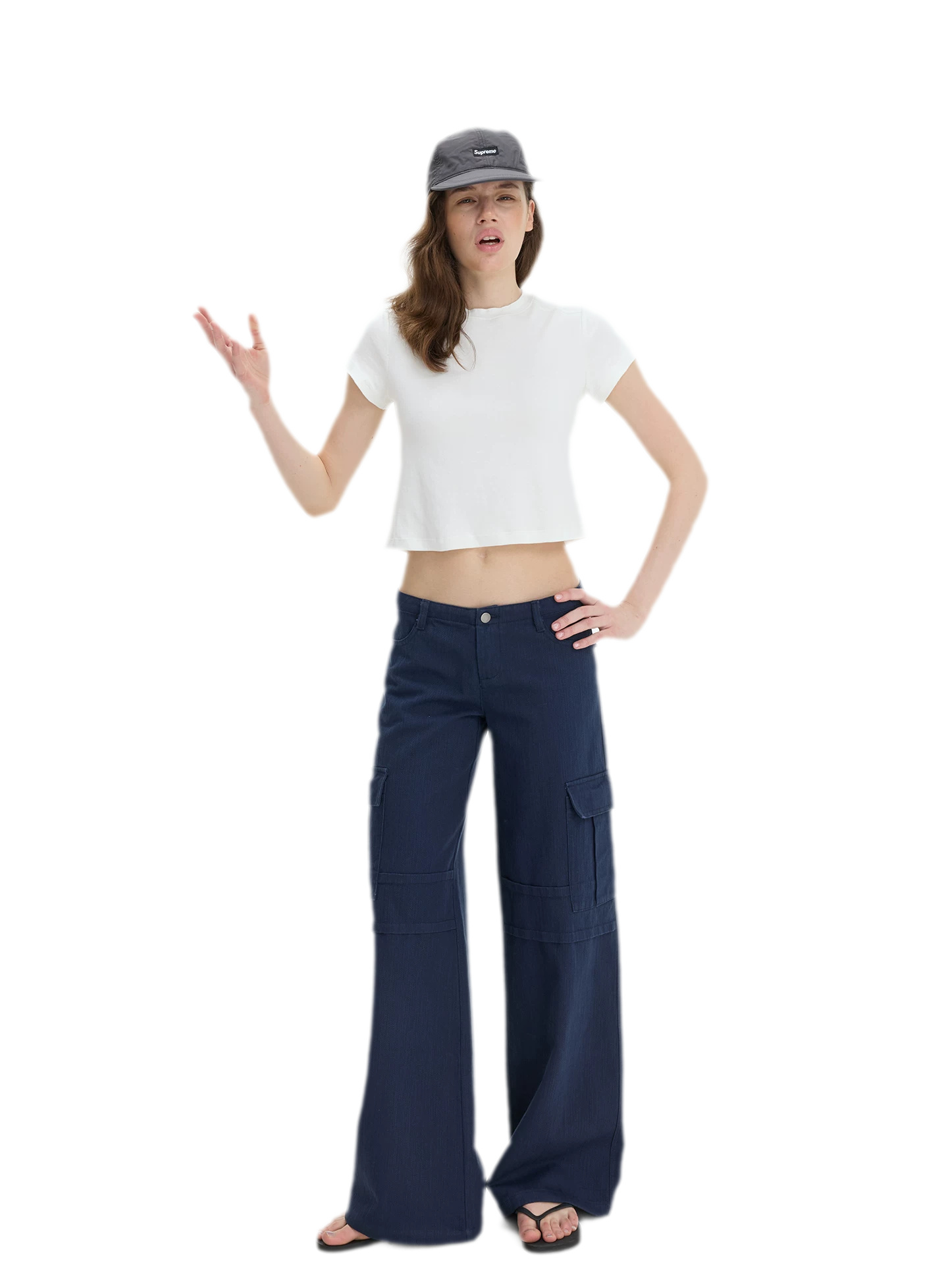 Stretch Cropped Crew-Neck T-Shirt