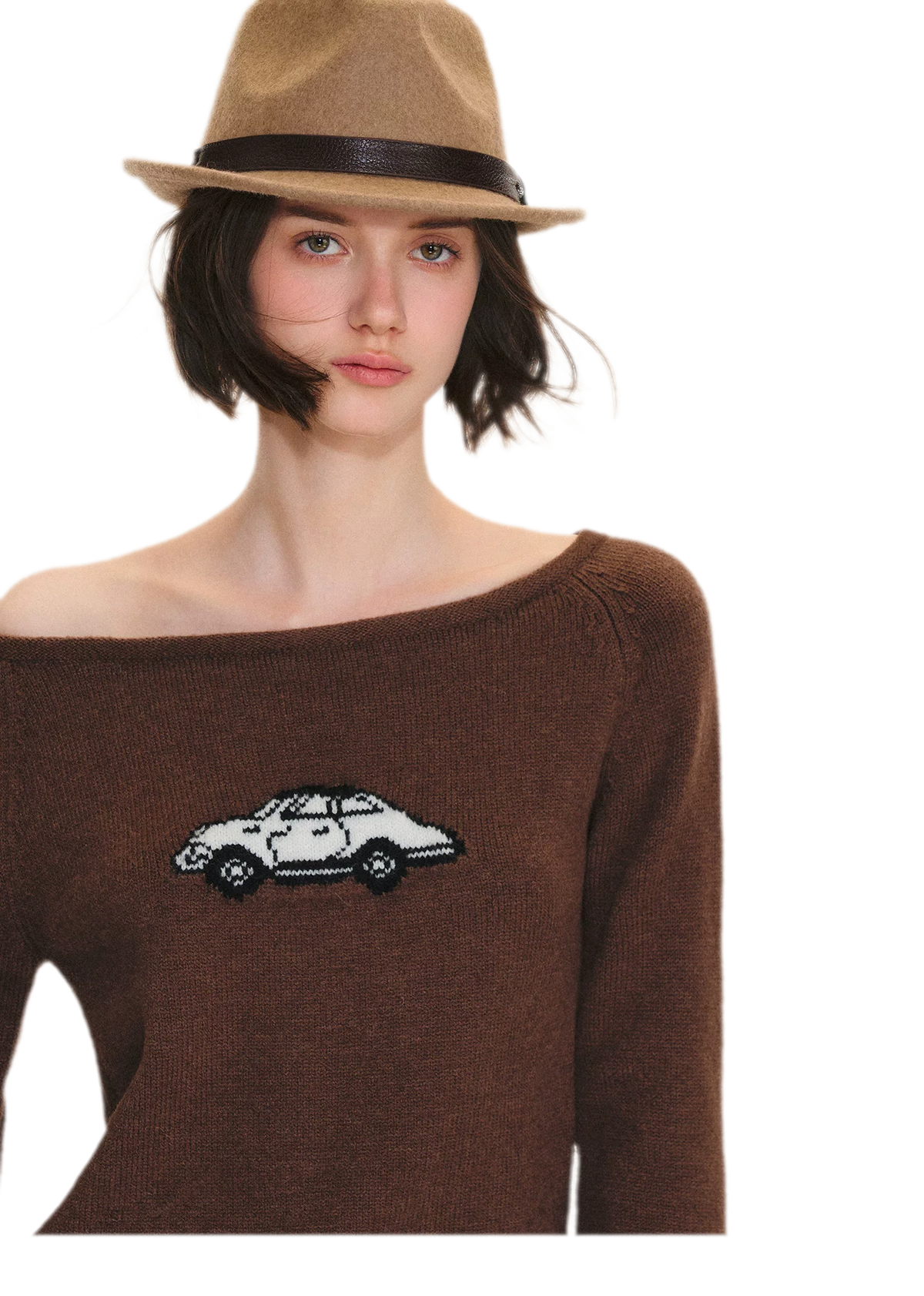 Wool Blend Jacquard Knit Sweater