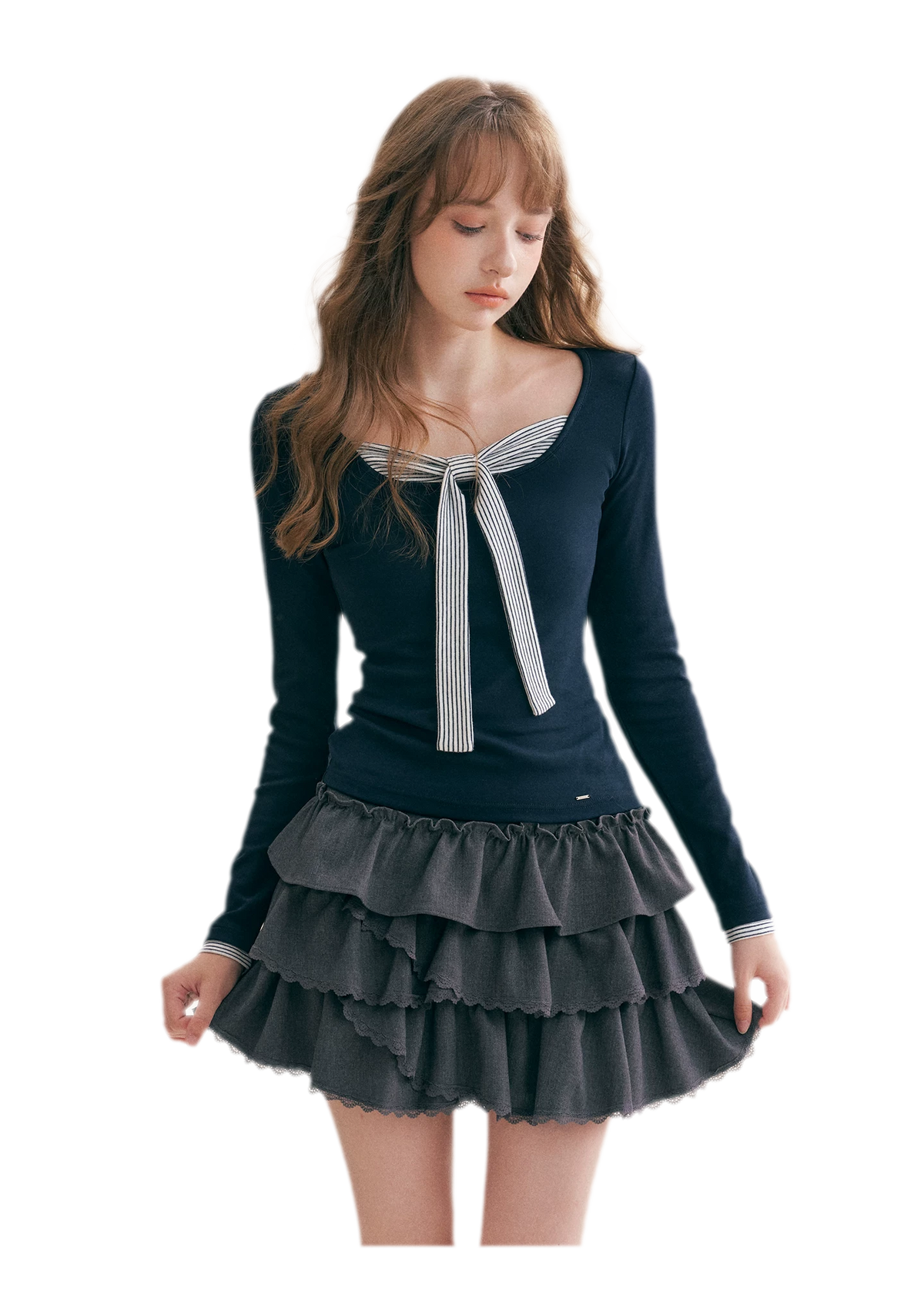 Layered Ruffle A-Line Skirt