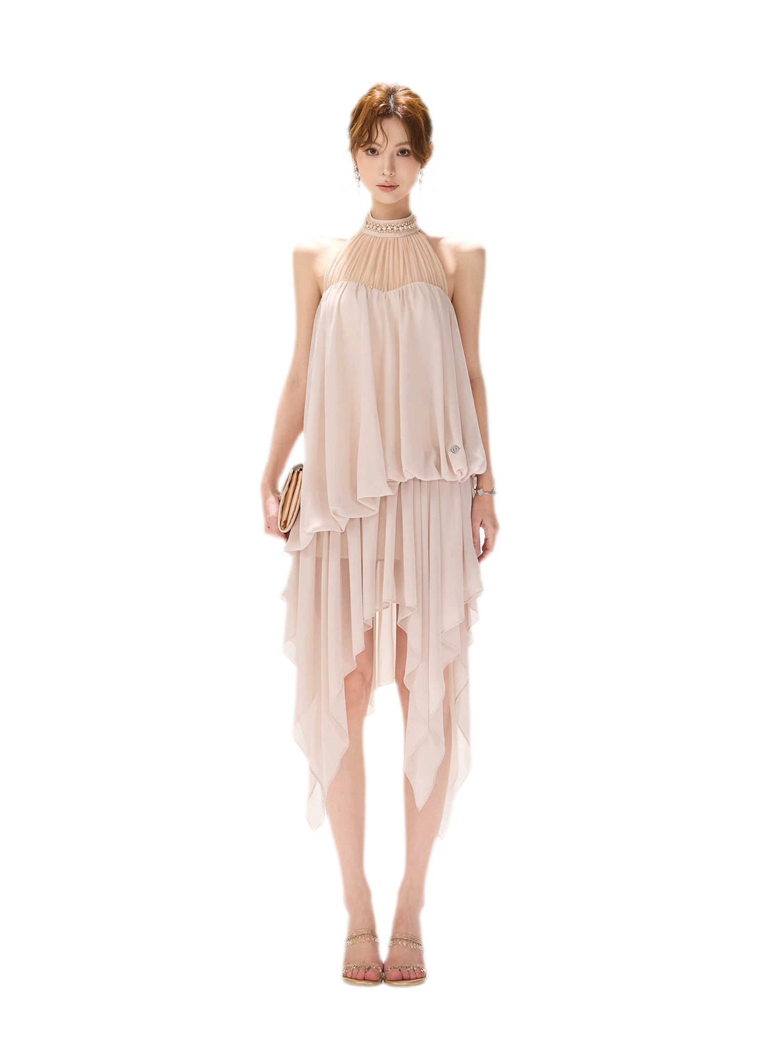 CYNR Pearl Halter Midi Dress – view 15