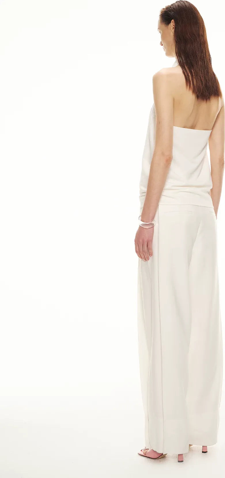 Minimalist Draped Neck Hand-Sewn Lens Halter Top