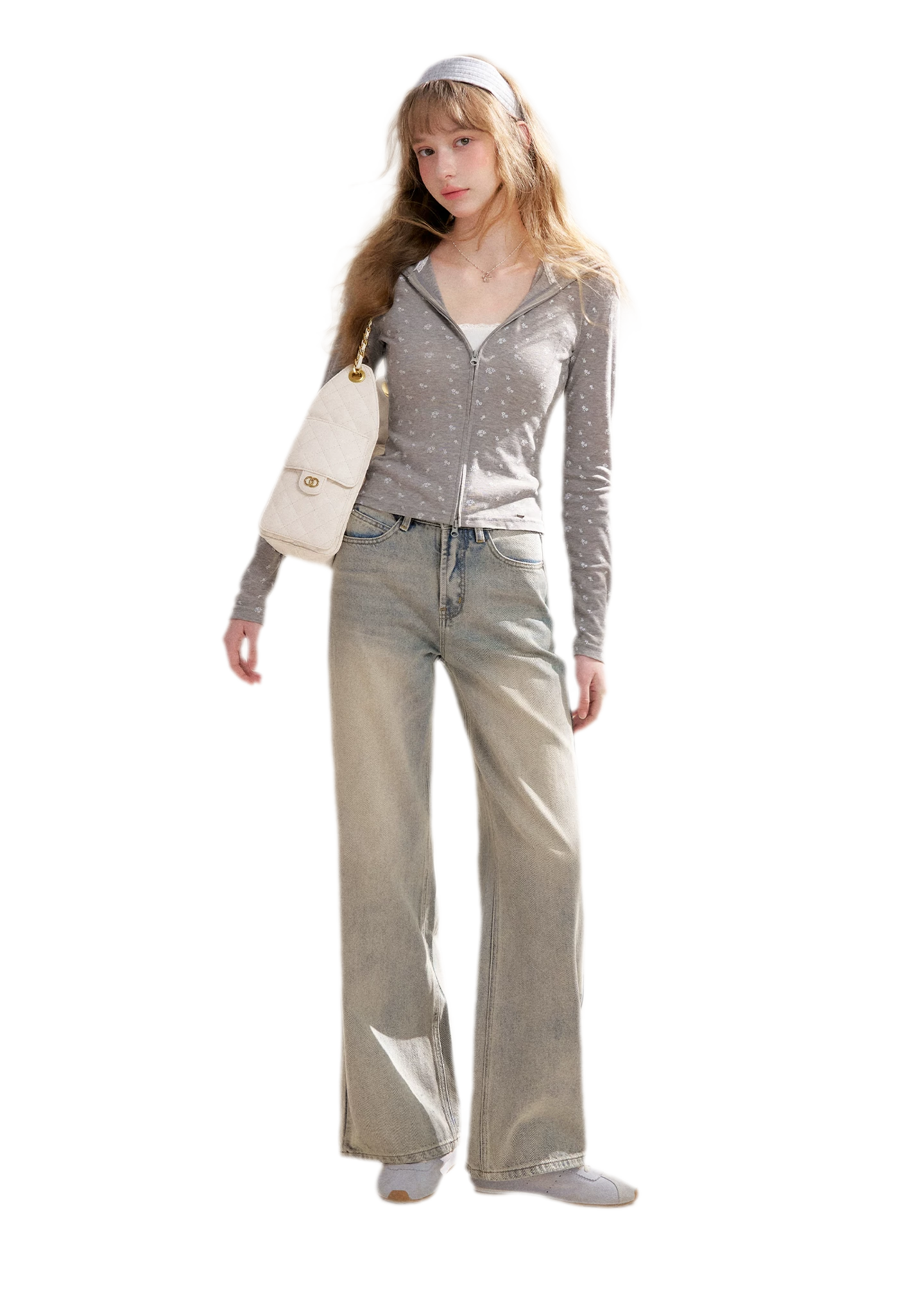 Rhinestone Logo Jeans
