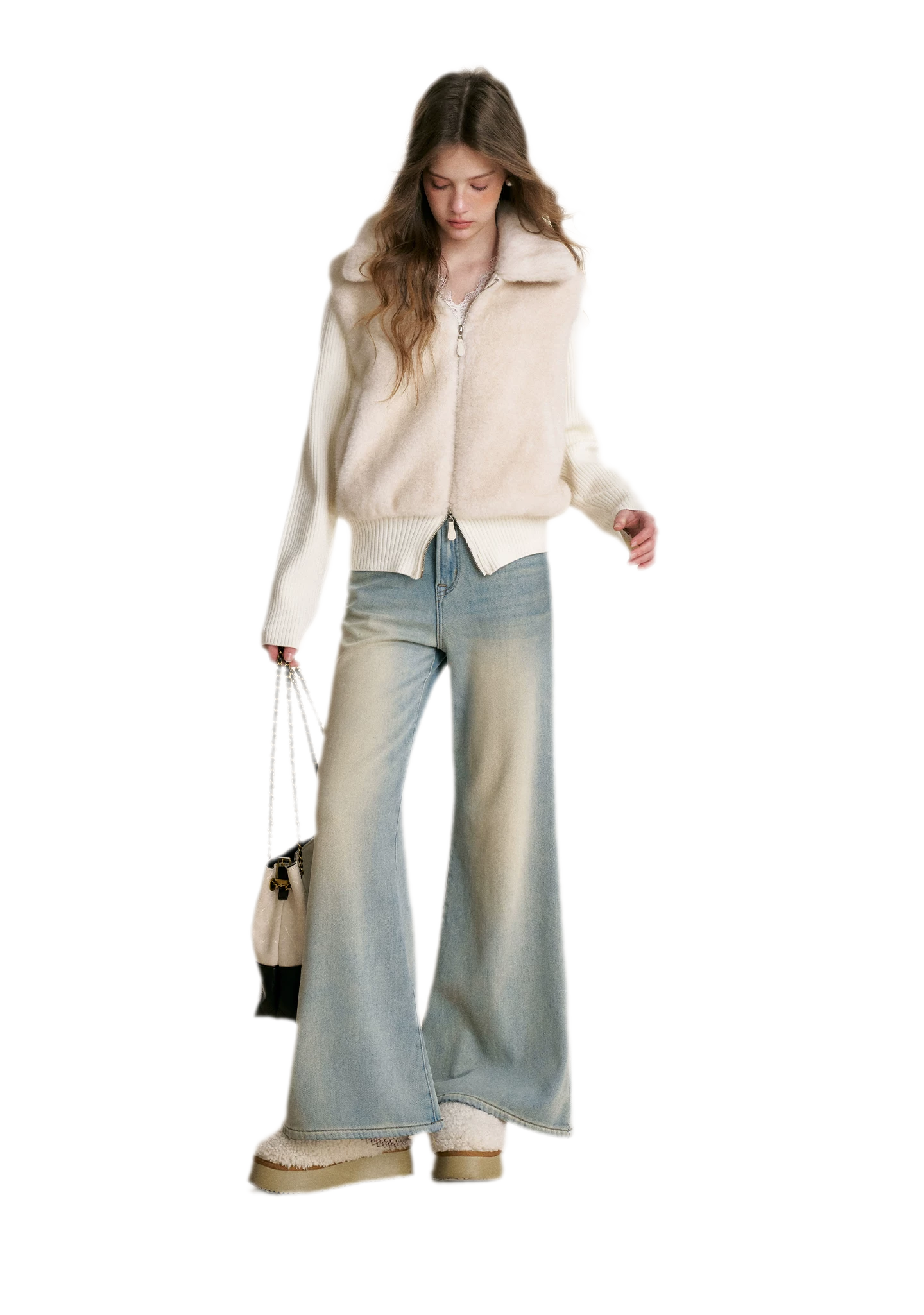 Mink Knit Patchwork Jacket