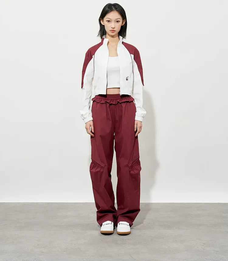 Quick-Dry Ruffle Wide-Leg Pants