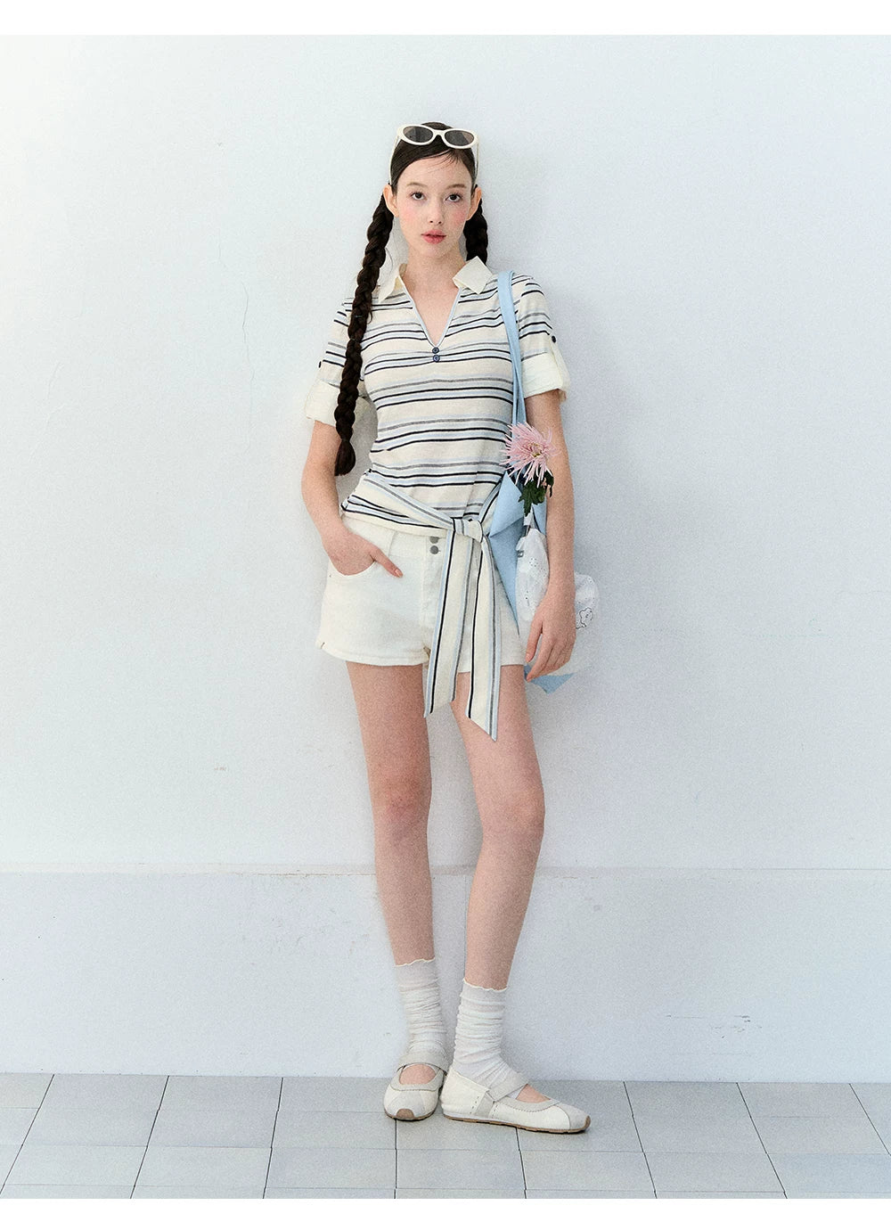 Korean Vintage Two-in-One Polo T-shirt