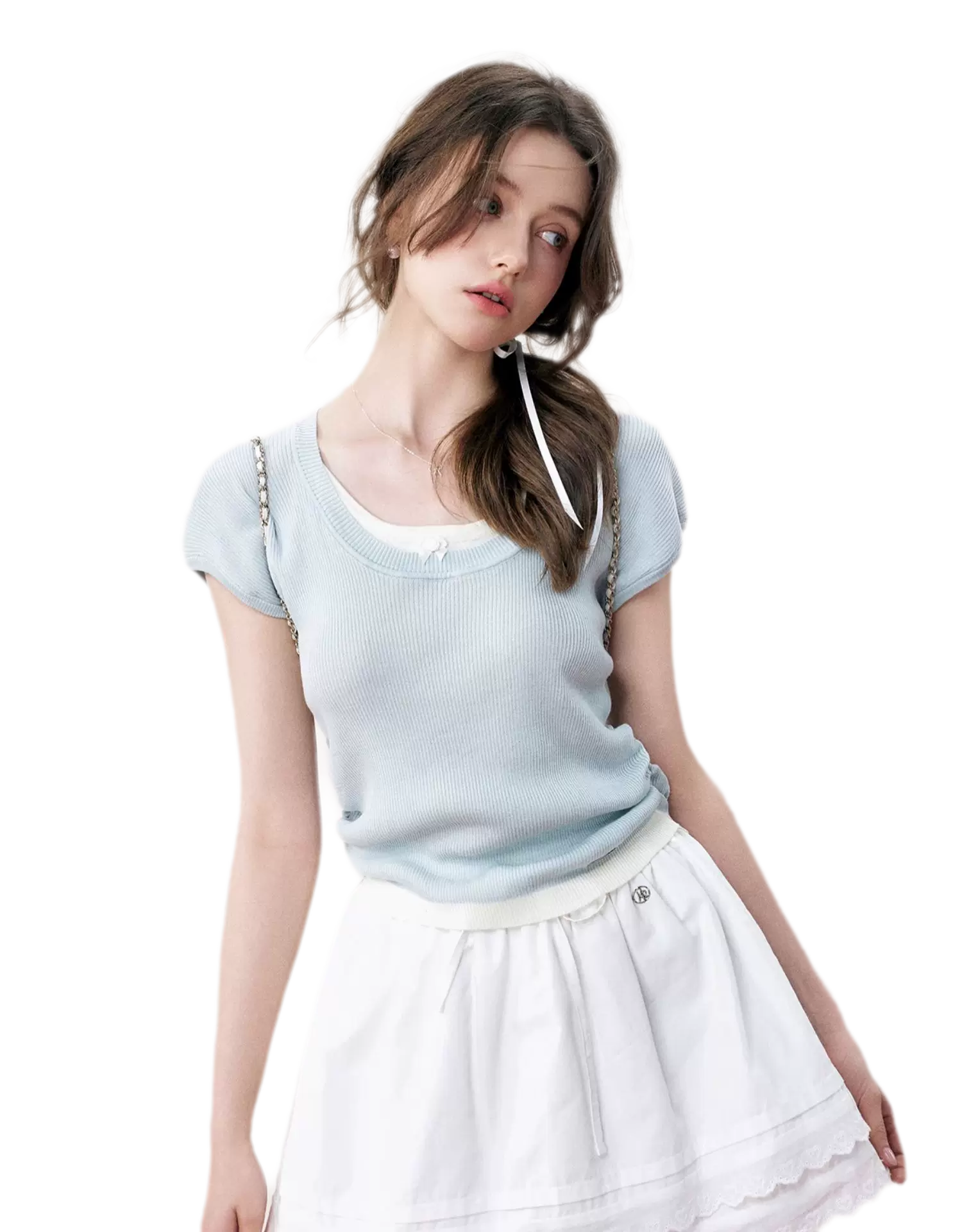Ruched Layered T-Shirt