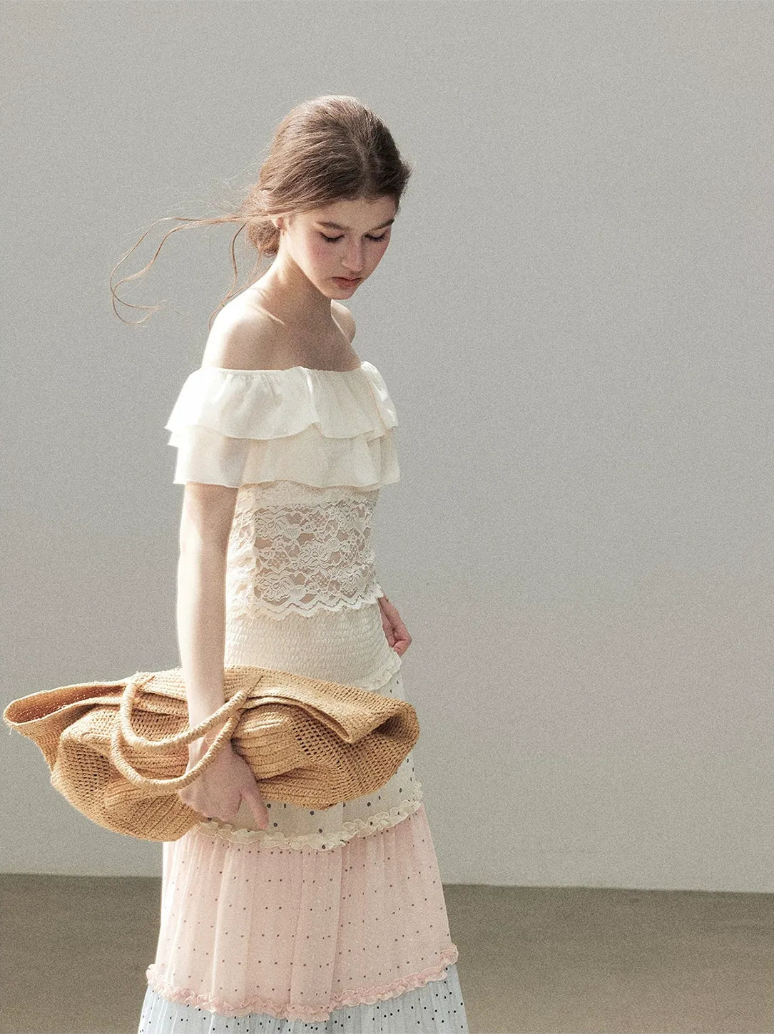Ruffle Lace Off-Shoulder Top
