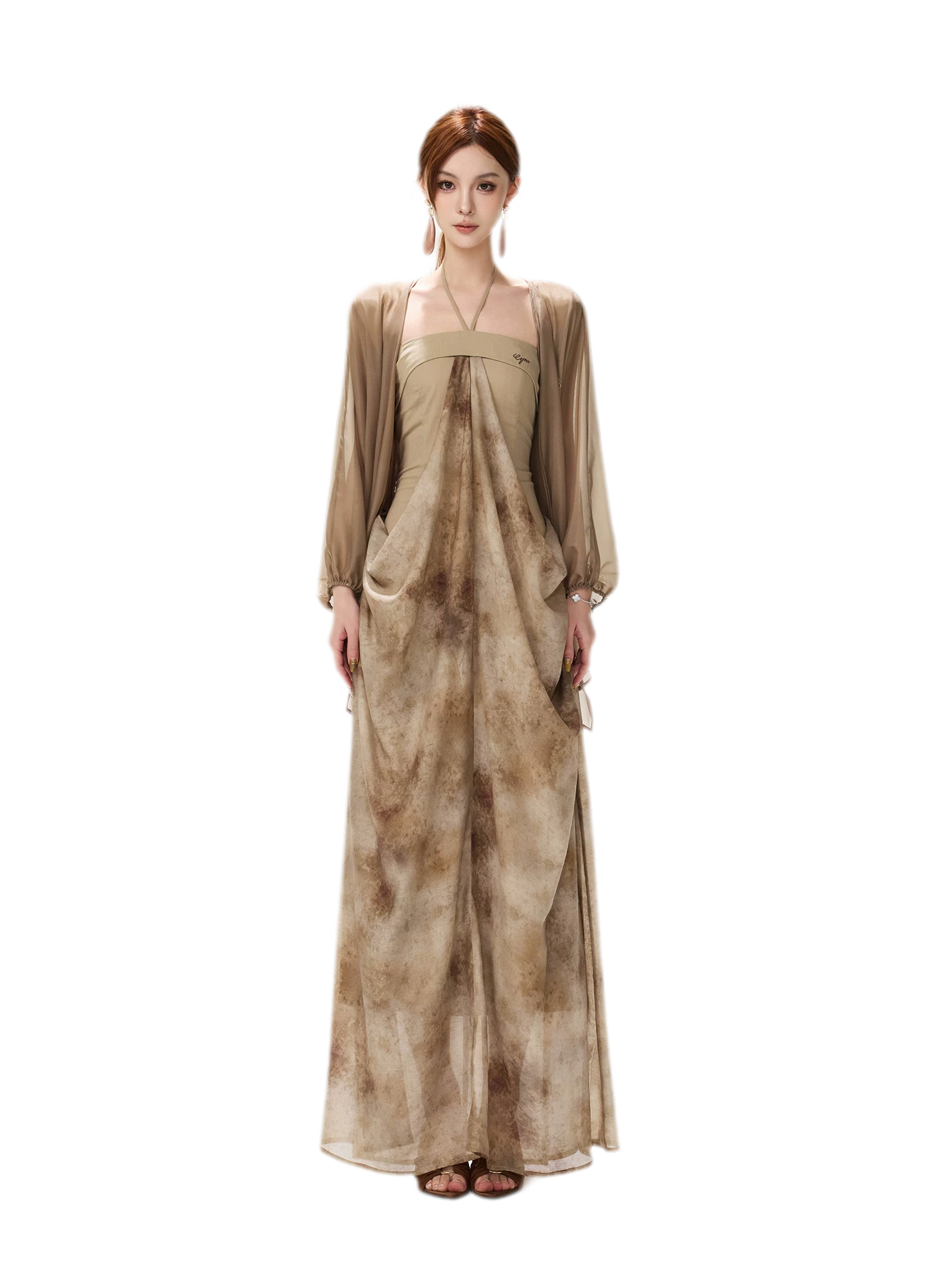 Sheer Wrap Asymmetric Blouse