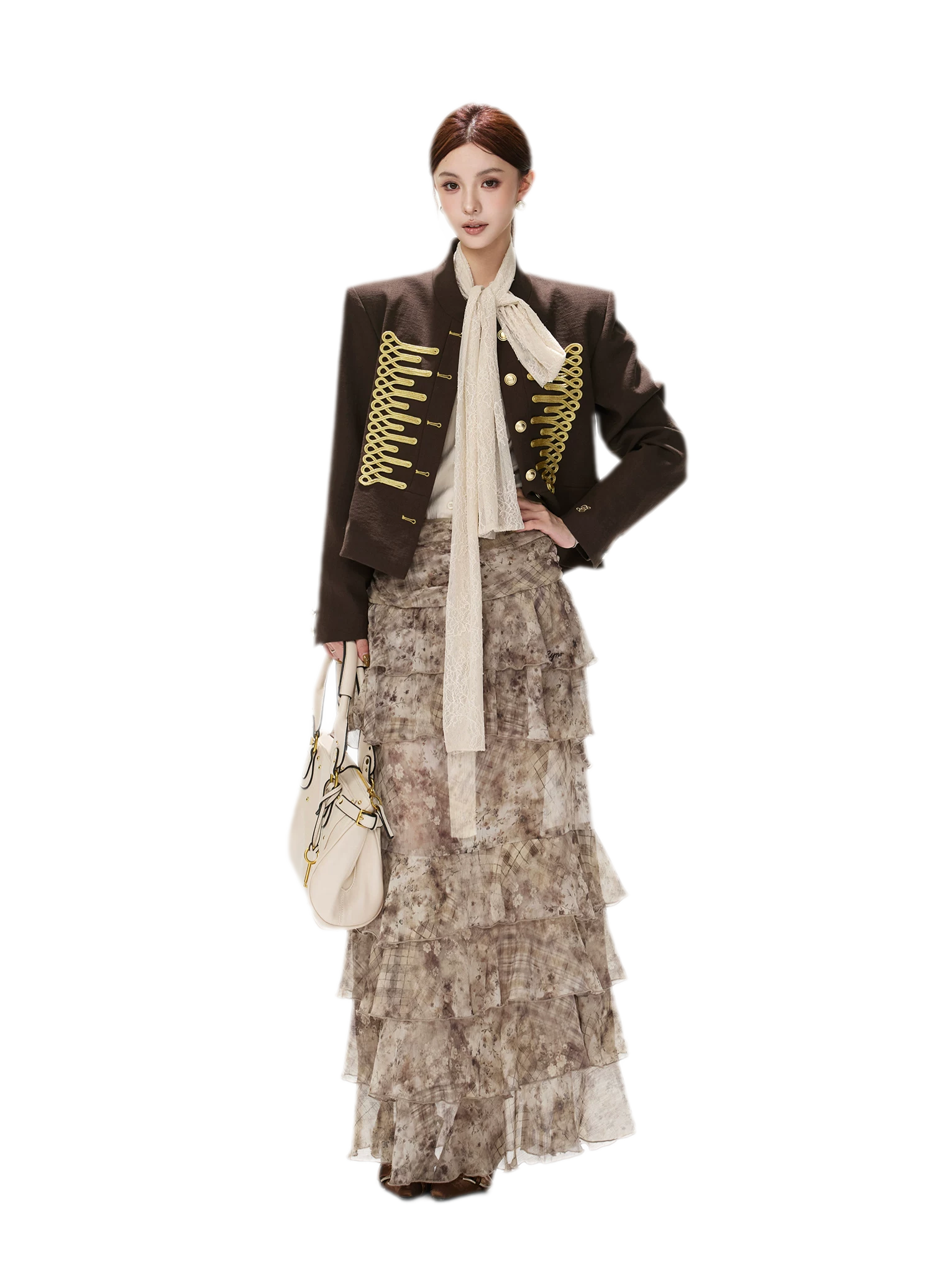 Textured Cropped Stand-Collar Jacket