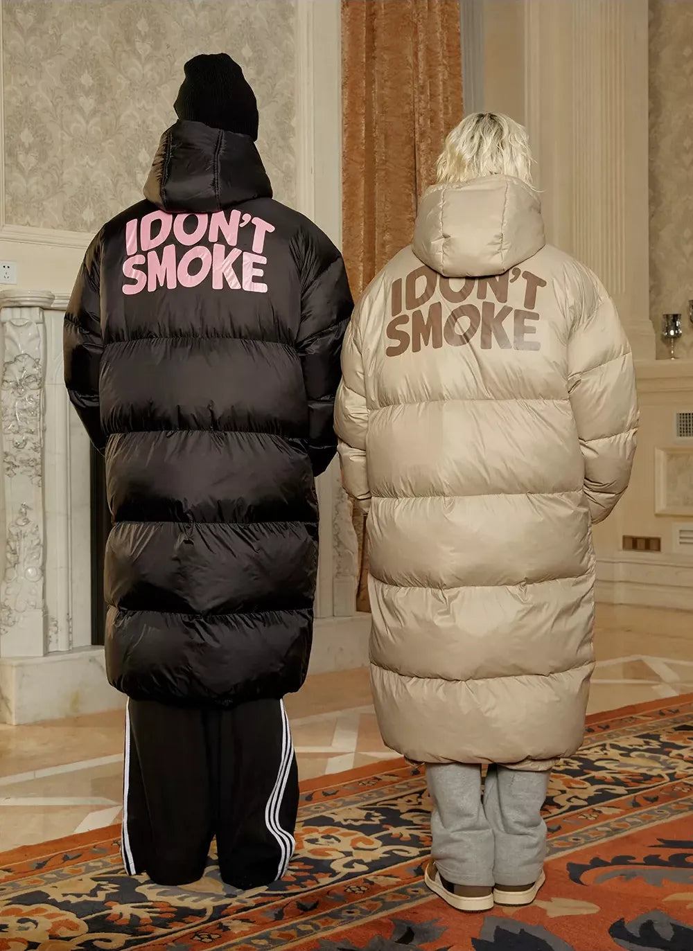 Long Hooded Duck Down Jacket
