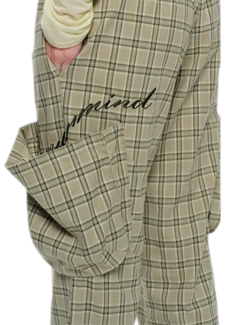 Plaid Drawstring Cargo Pants
