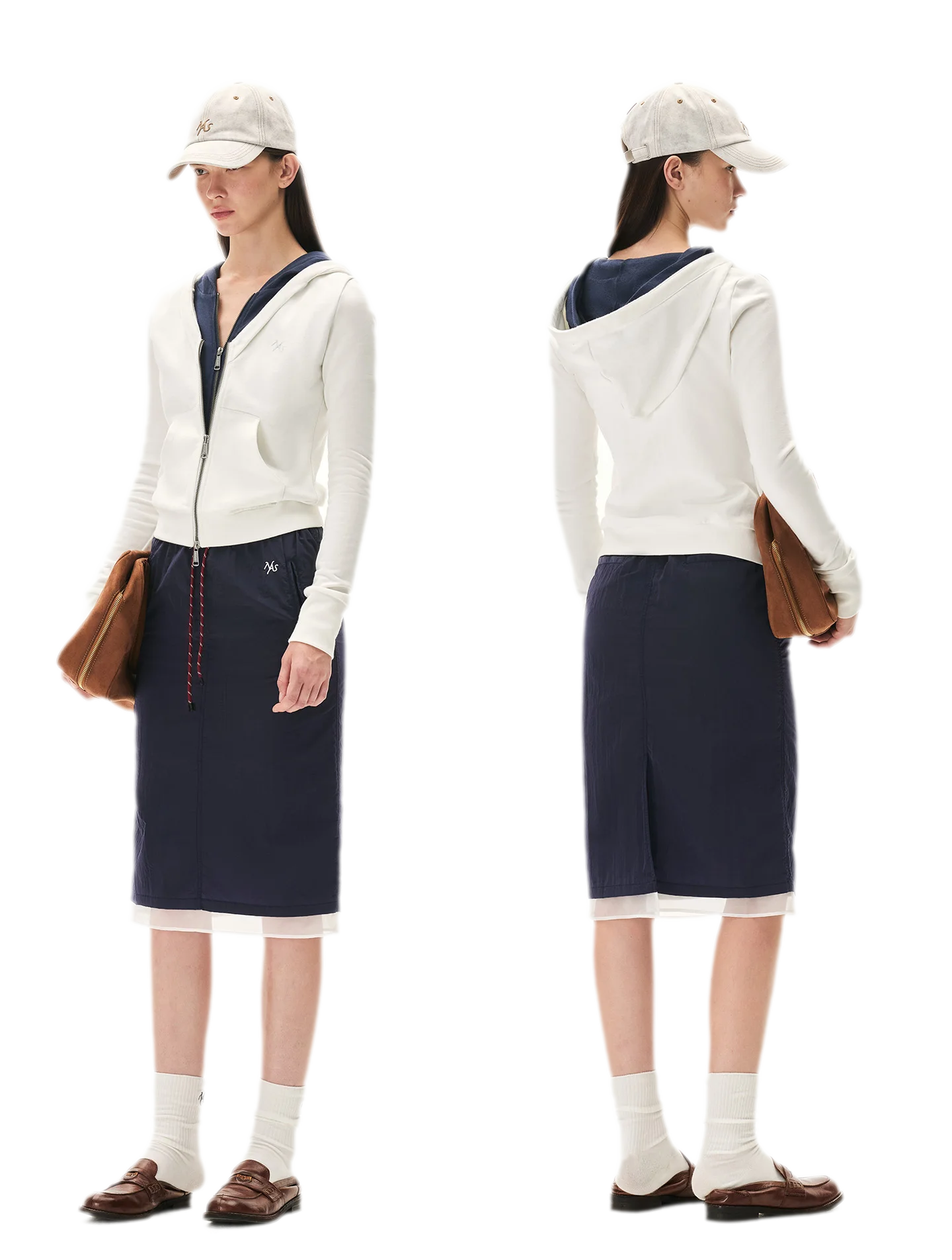Paneled Faux-Two-Piece Hooded Sweatshirt