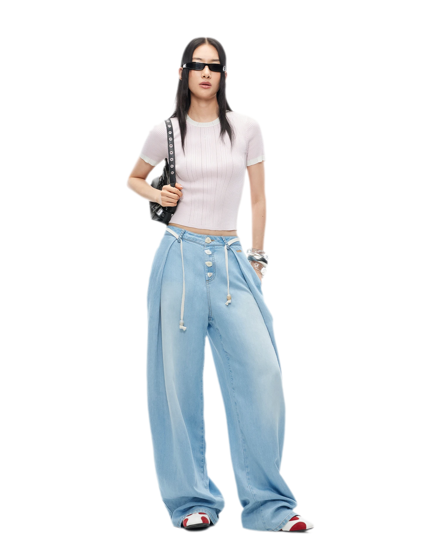 Tencel Denim Loose Wide-Leg Pants