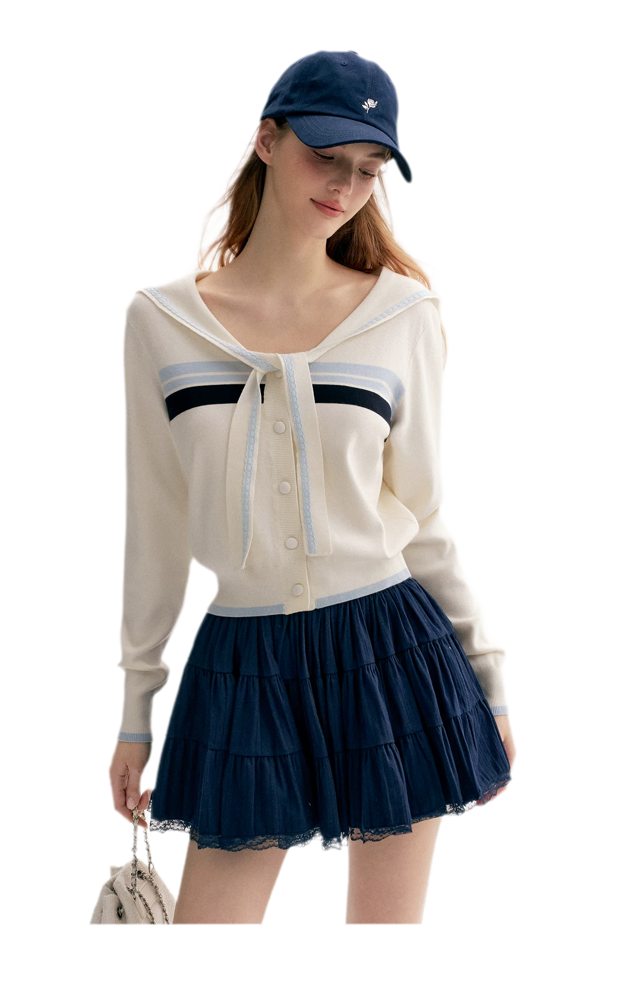 Lace Sailor Tie Cardigan