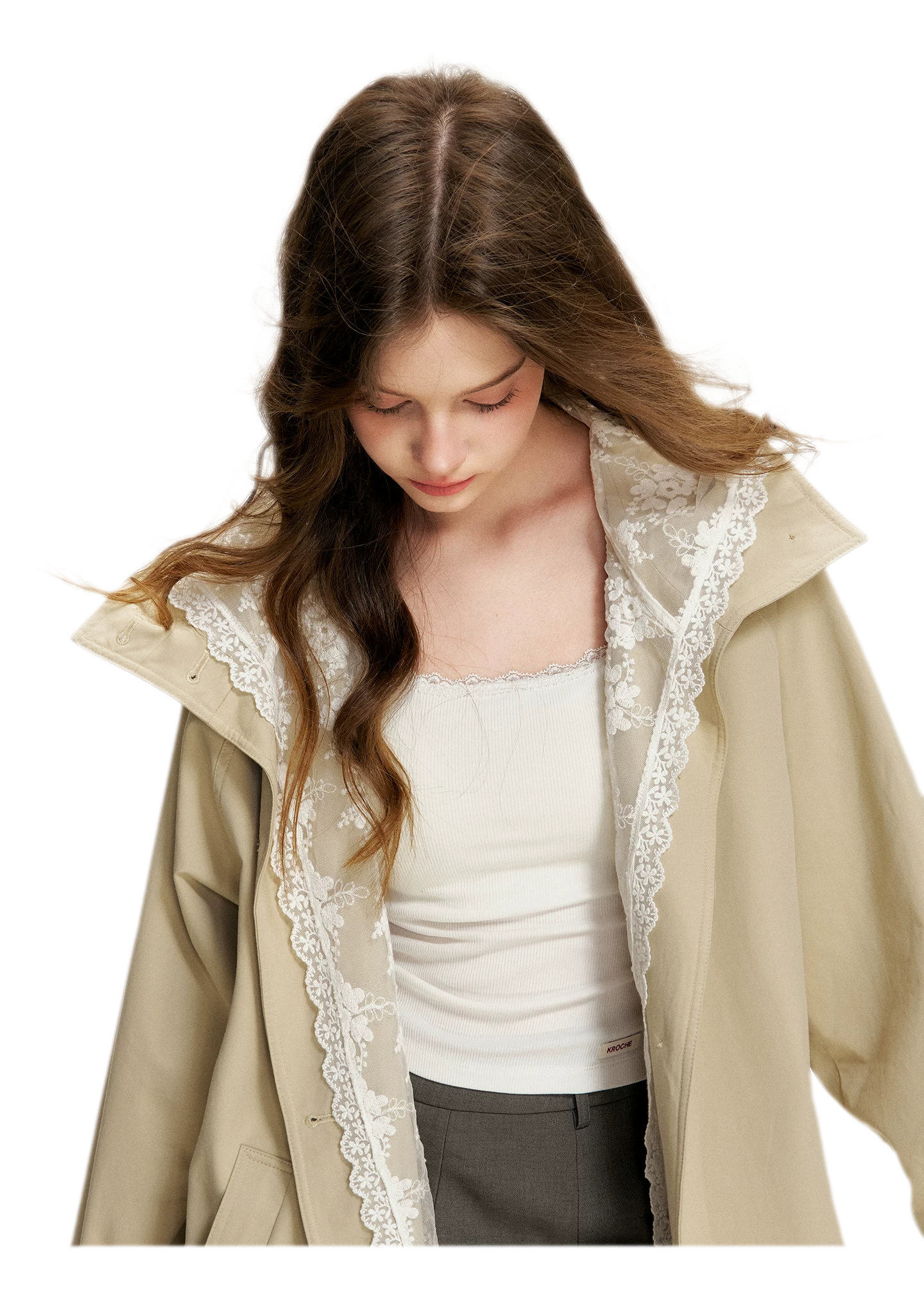Lace Layered A-Line Windbreaker