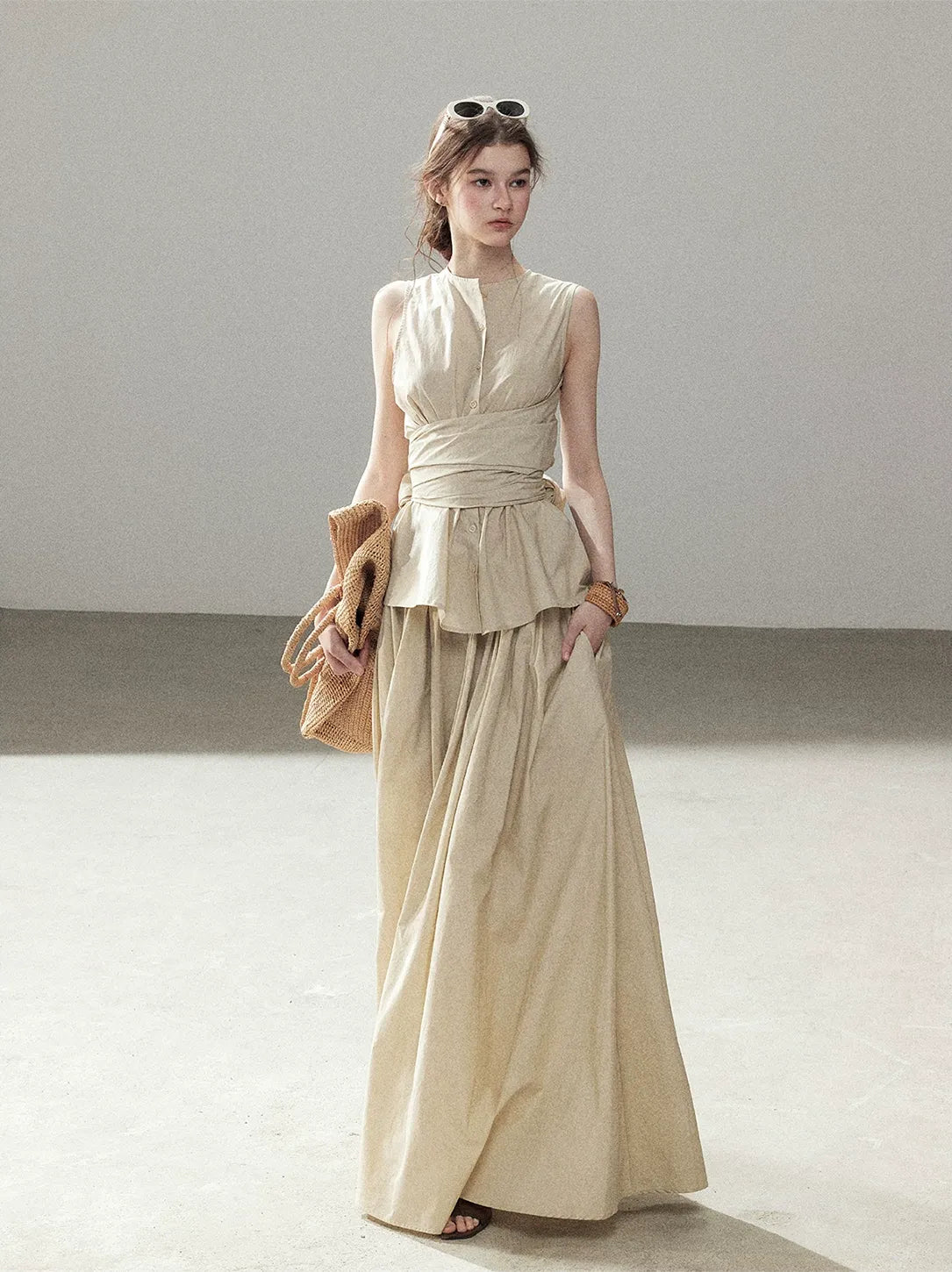 Lace Trim Skirt Set