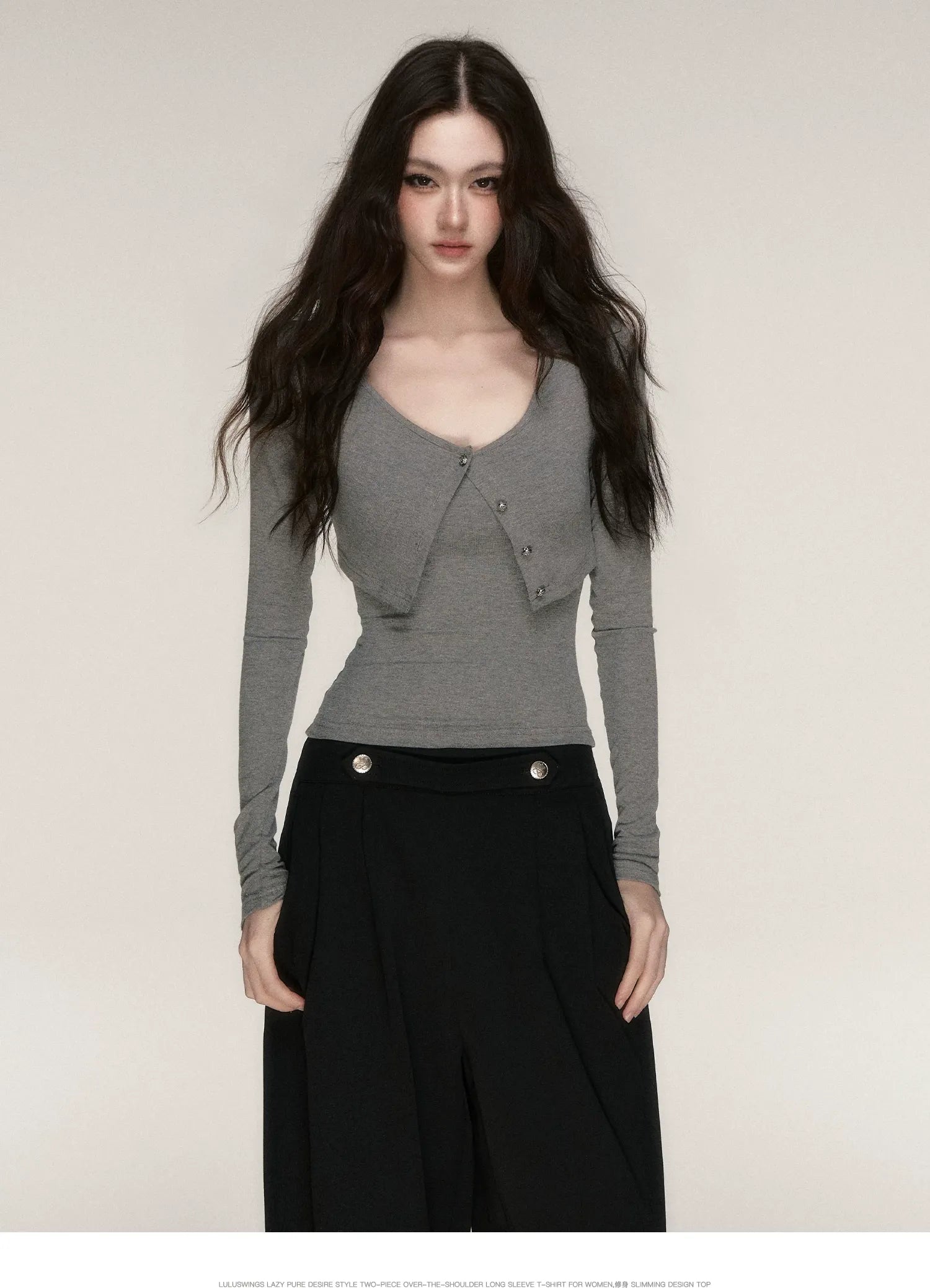 Soft Fitted Layered Top Set