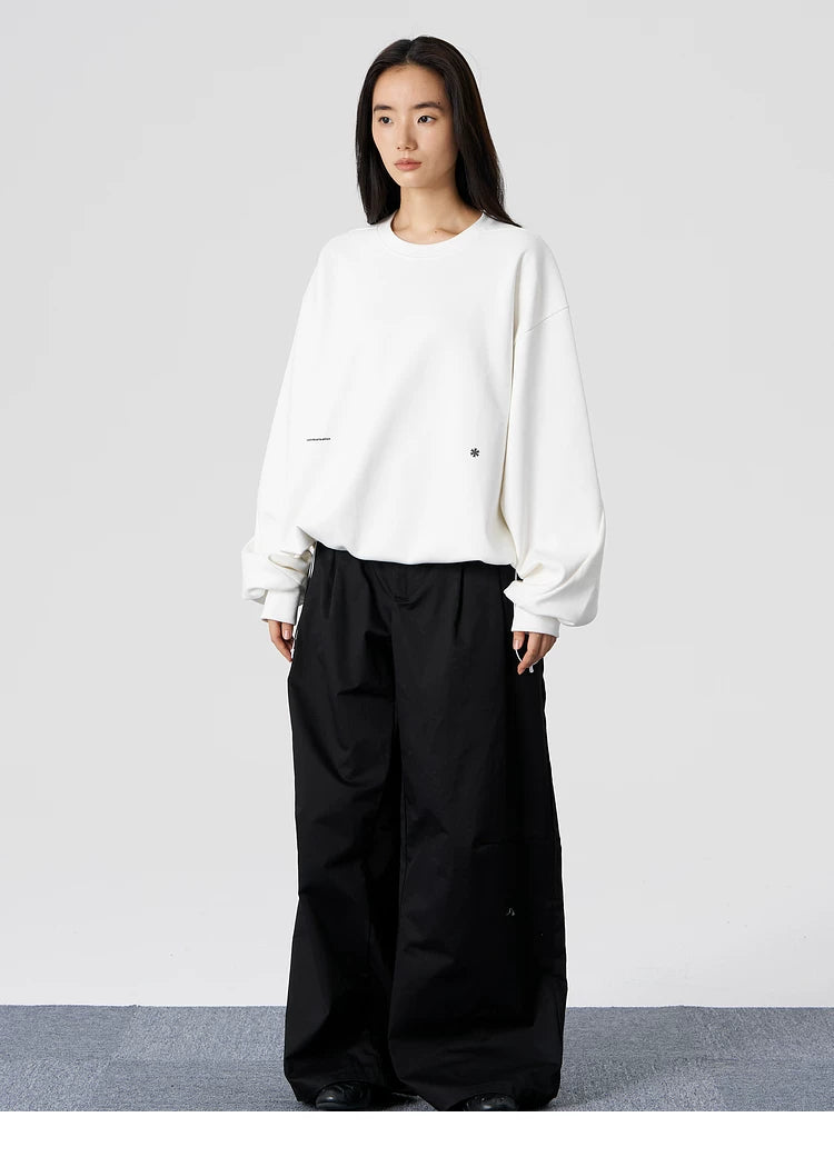 Twisted Sleeve Drawstring Sweatshirt