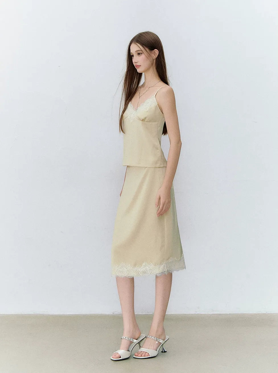 Southern France Polka Dot Lace Camisole & Skirt