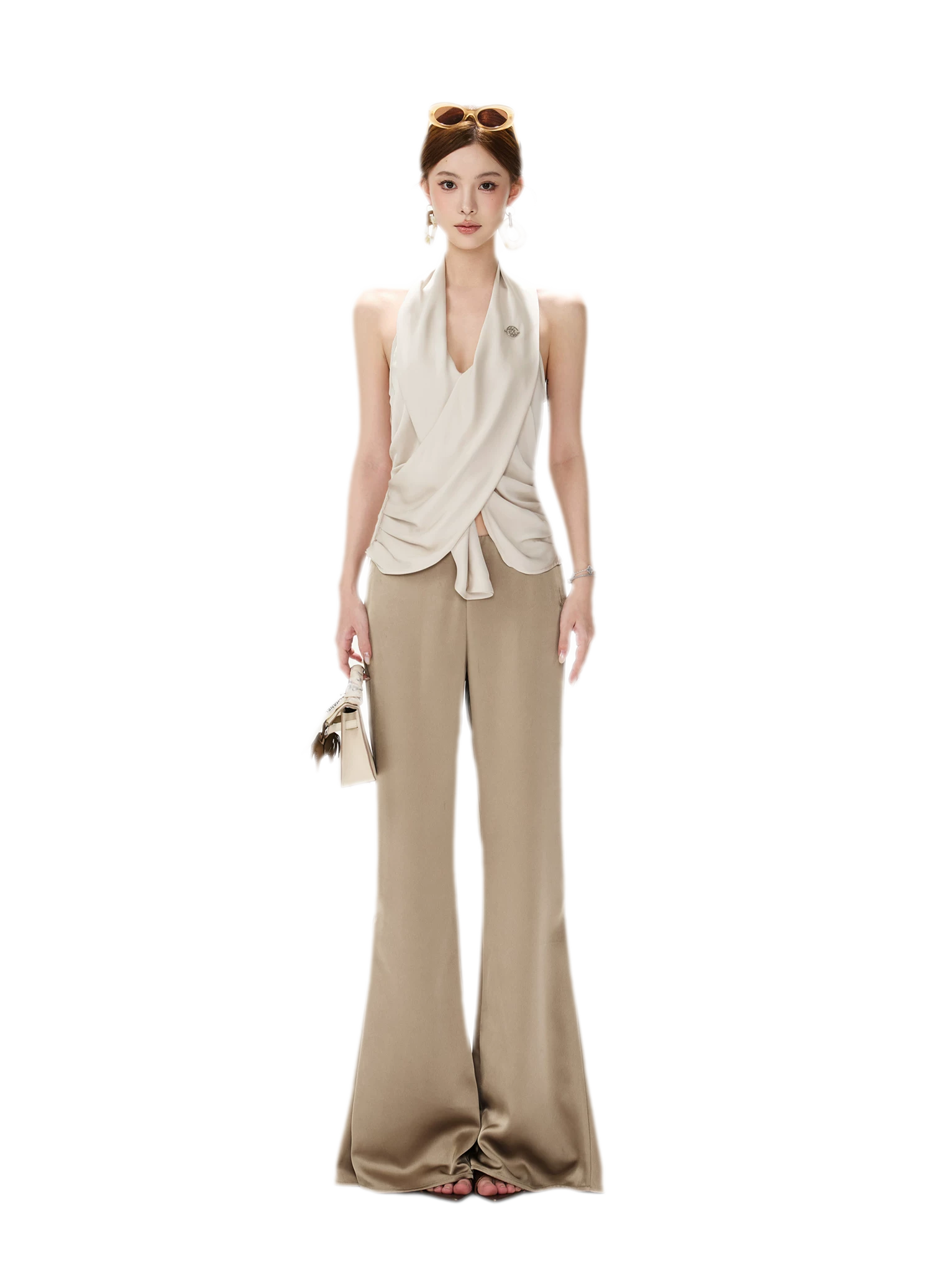 CYNR Satin Drape Flare Pants – view 15