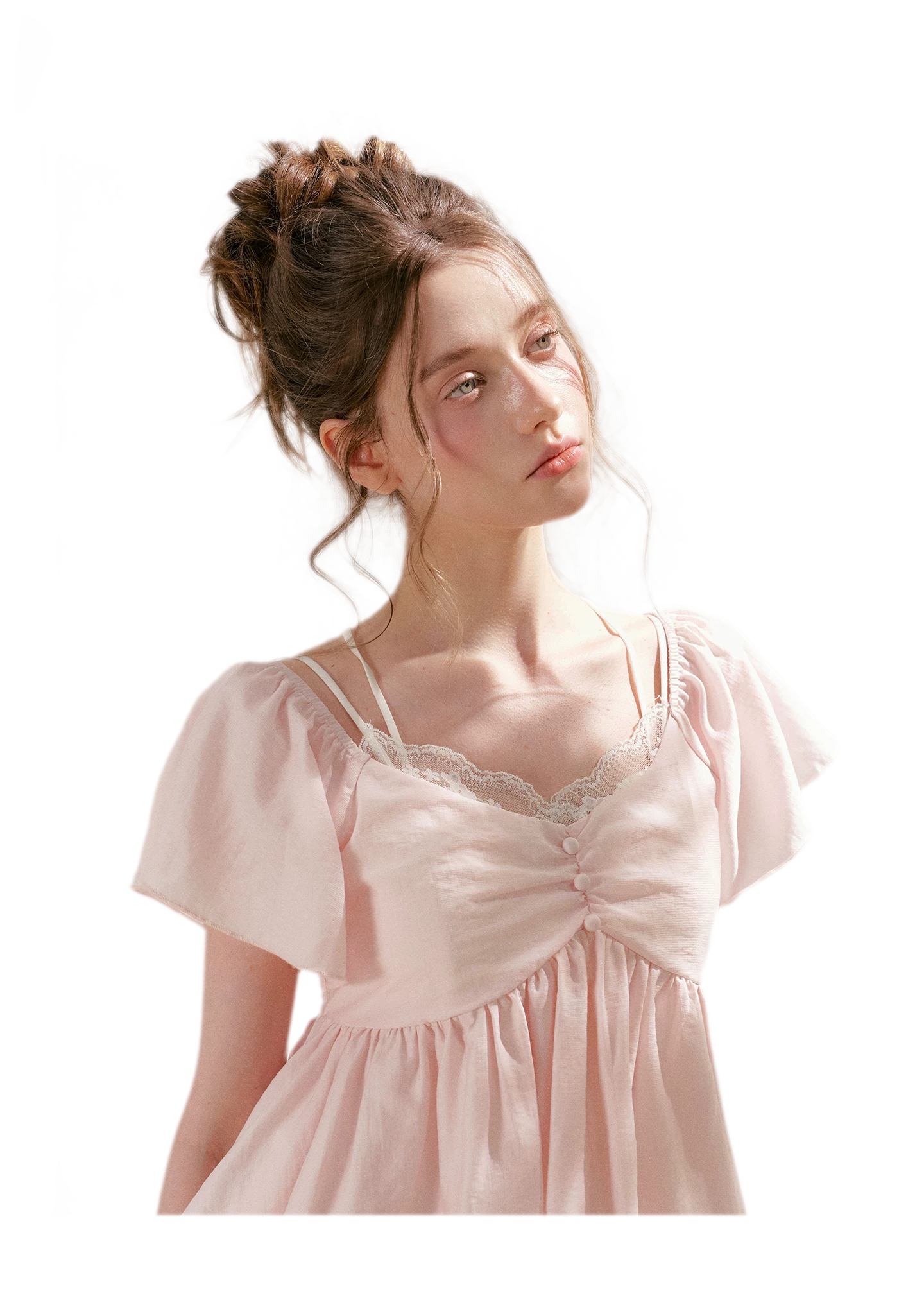 Tencel Lace V-Neck T-Shirt