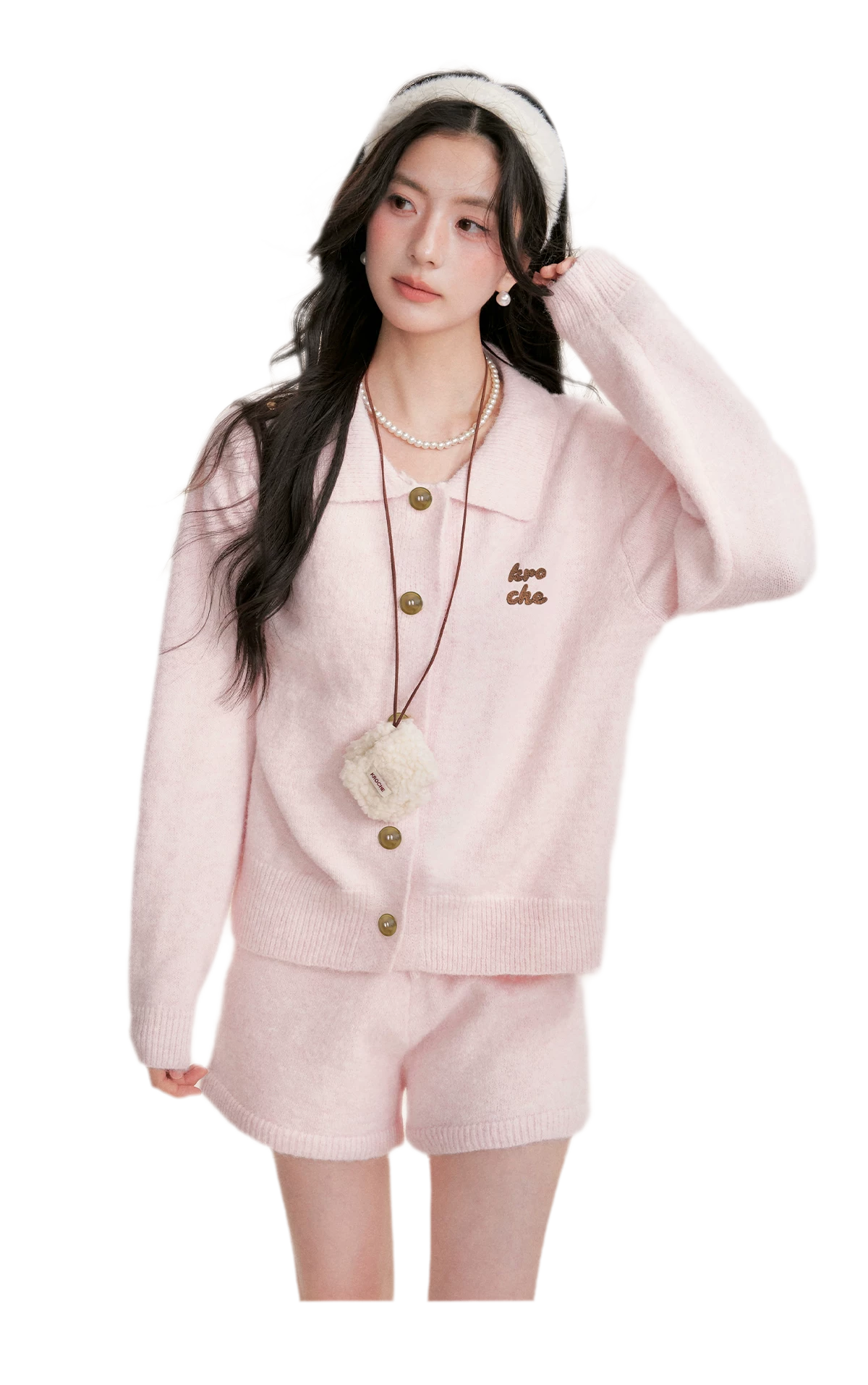 Wool Blend Collared Knit Set