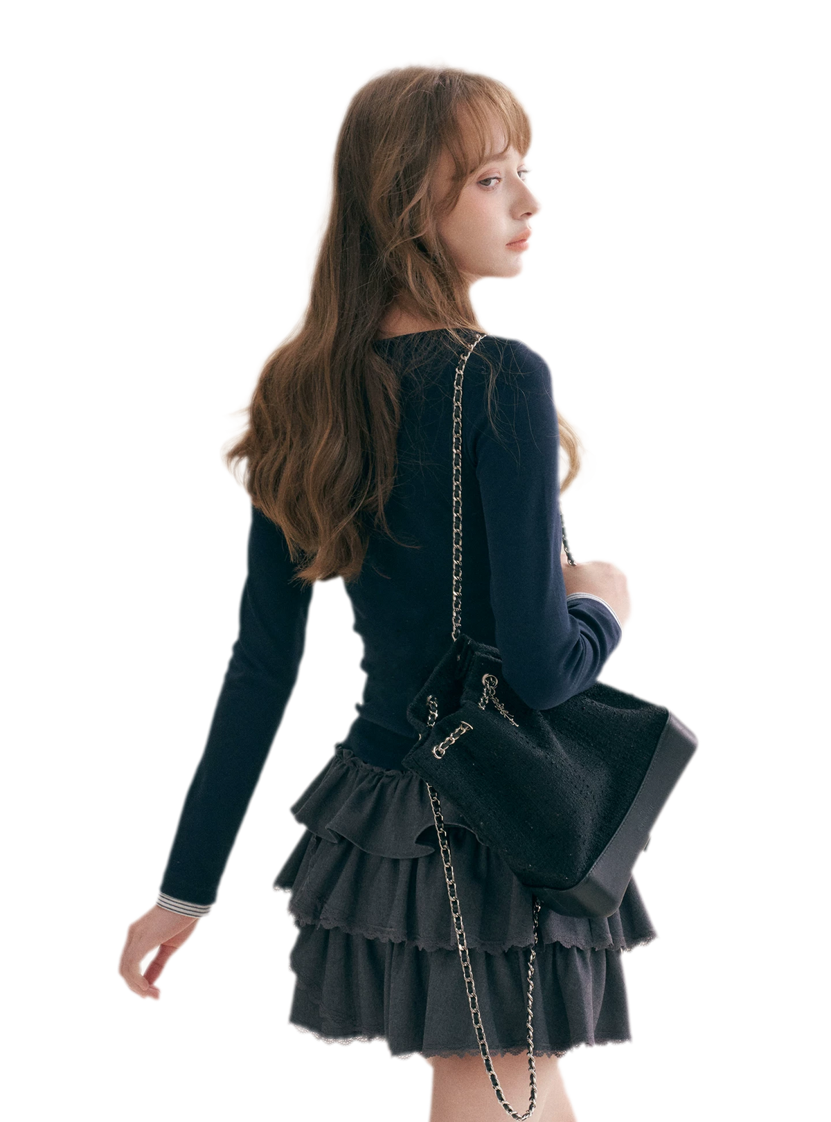 Layered Ruffle A-Line Skirt