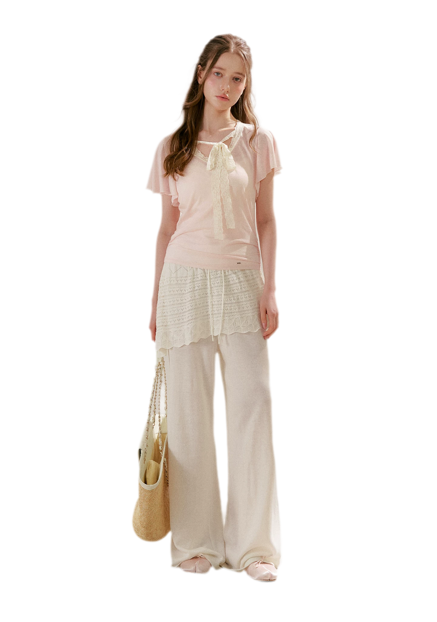 Snowflake Tencel Linen Lace T-shirt