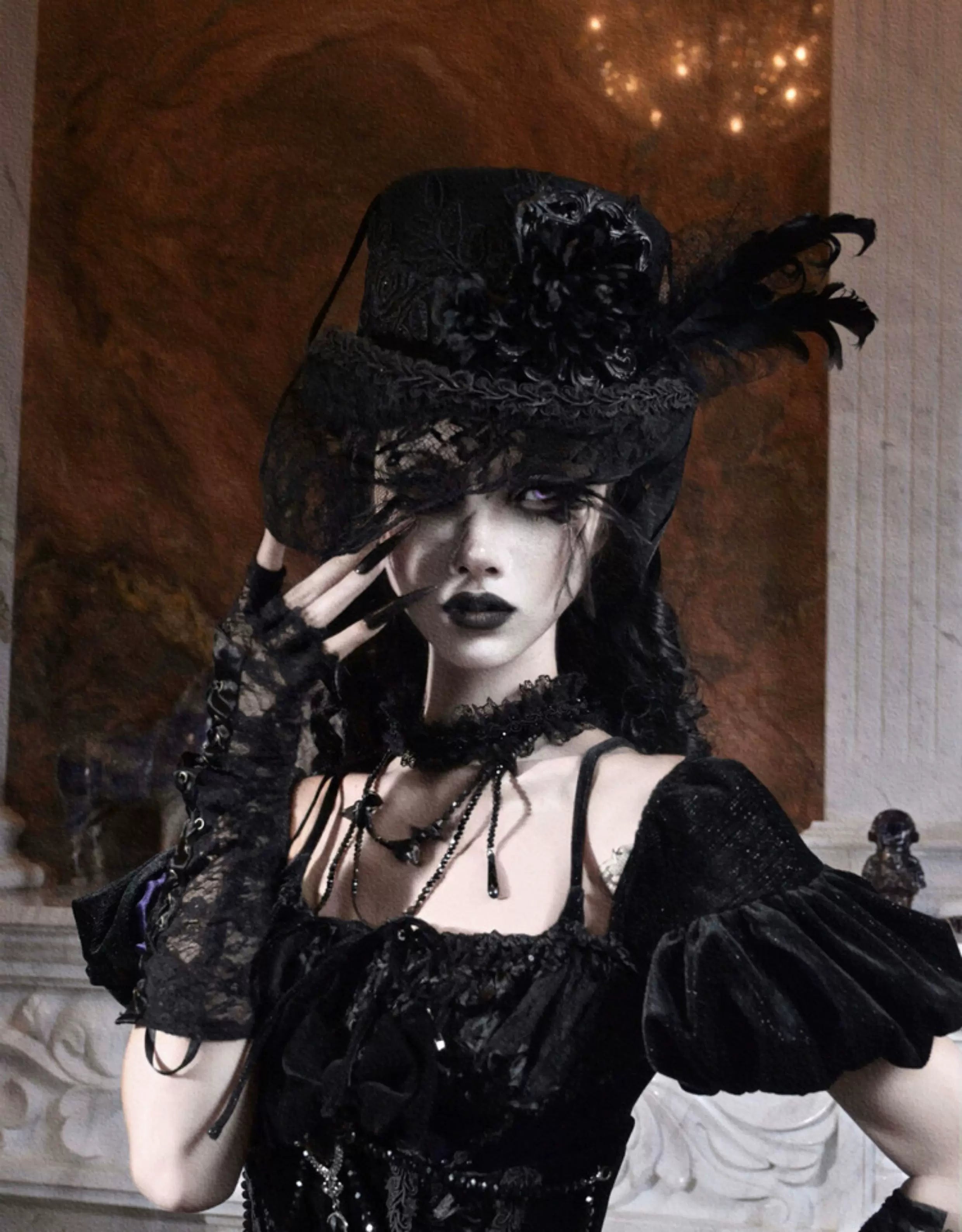 Gothic Ribbon Duchess Wool Hat