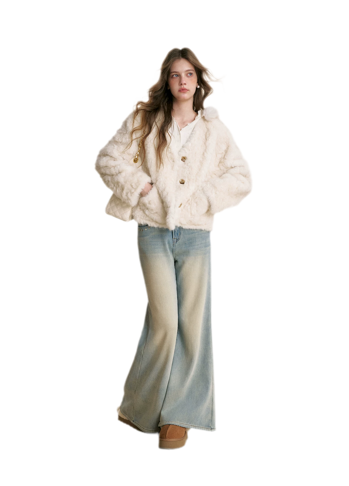 Detachable Scarf Plush Jacket