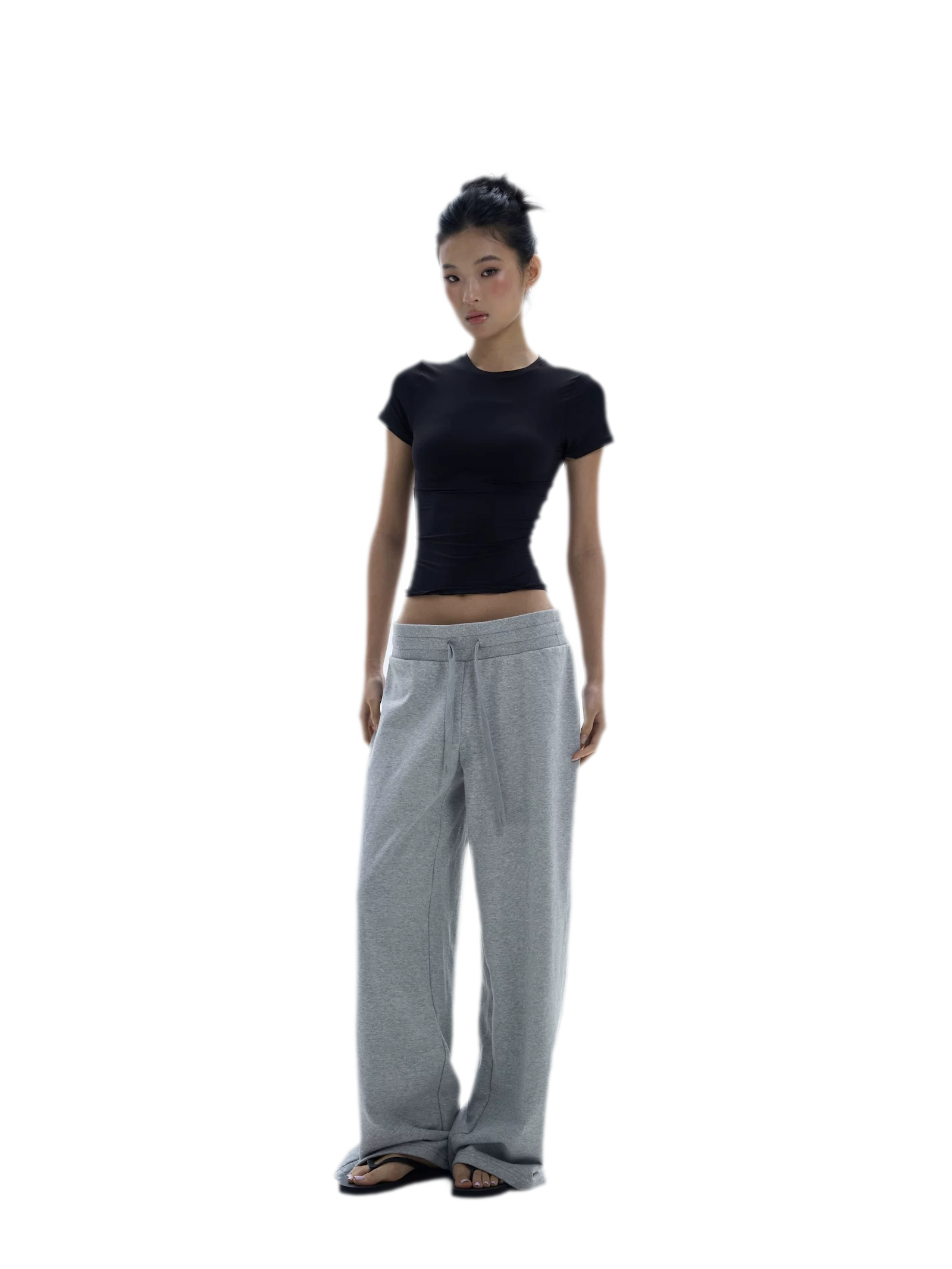 Wide-Leg Drawstring Sweatpants