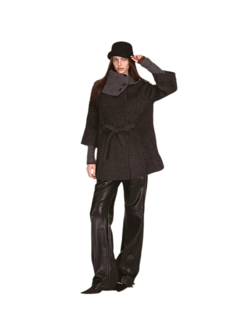 Double-Faced Asymmetric Wool Coat