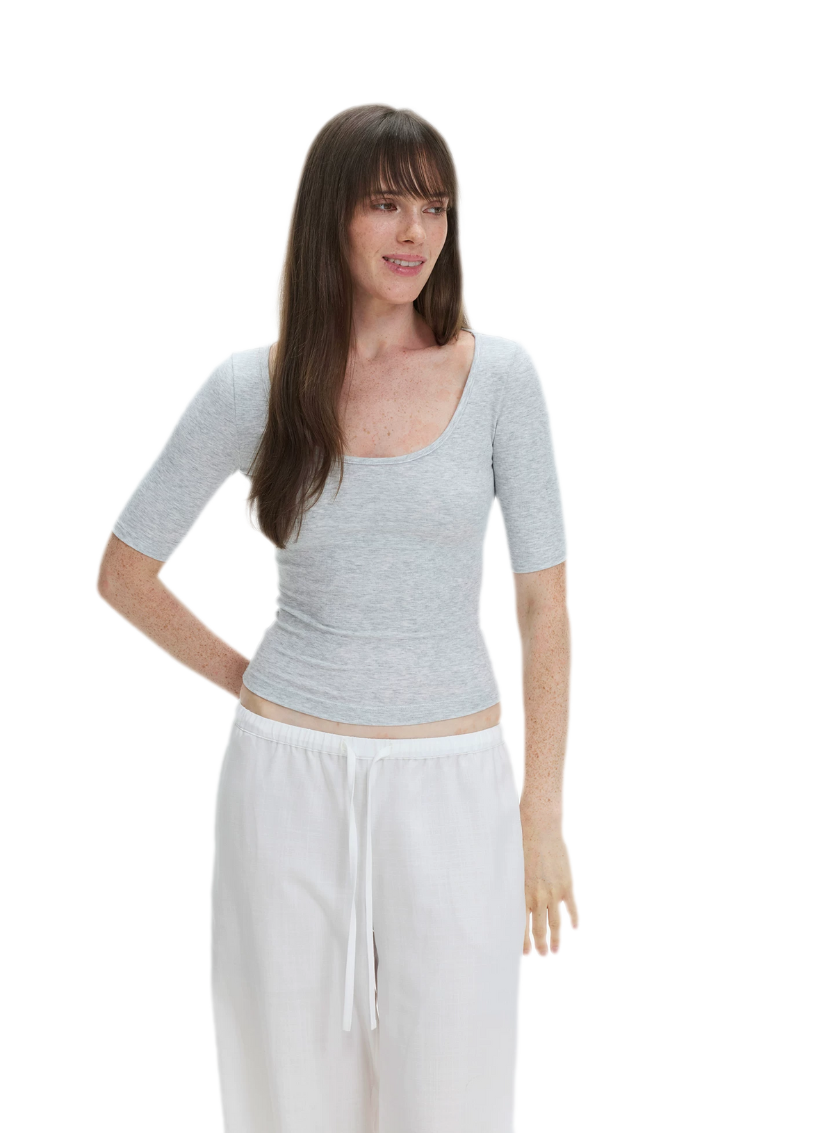 Soft U-Neck Slim-Fit T-Shirt